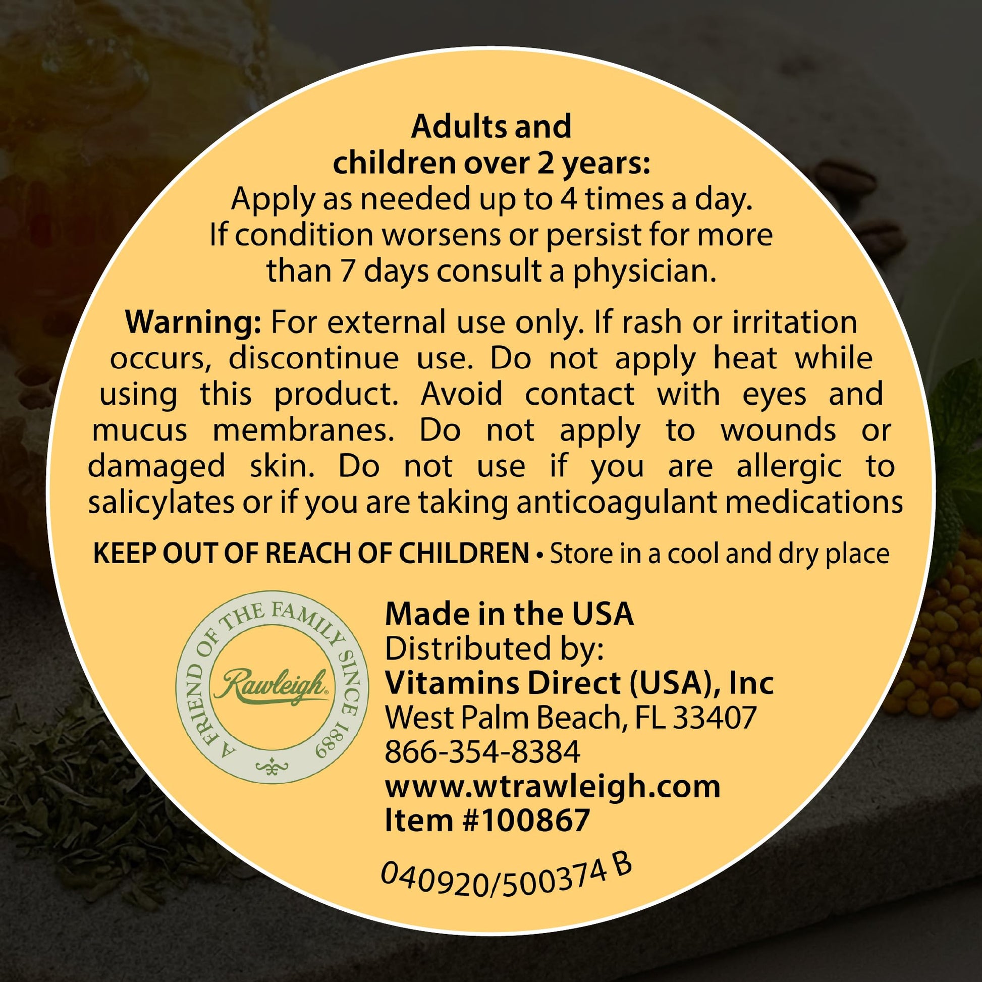 Rawleigh Bee Secret Soothing Balm: 0.85 oz - Pack of 1 Rawleigh buy supplements canada