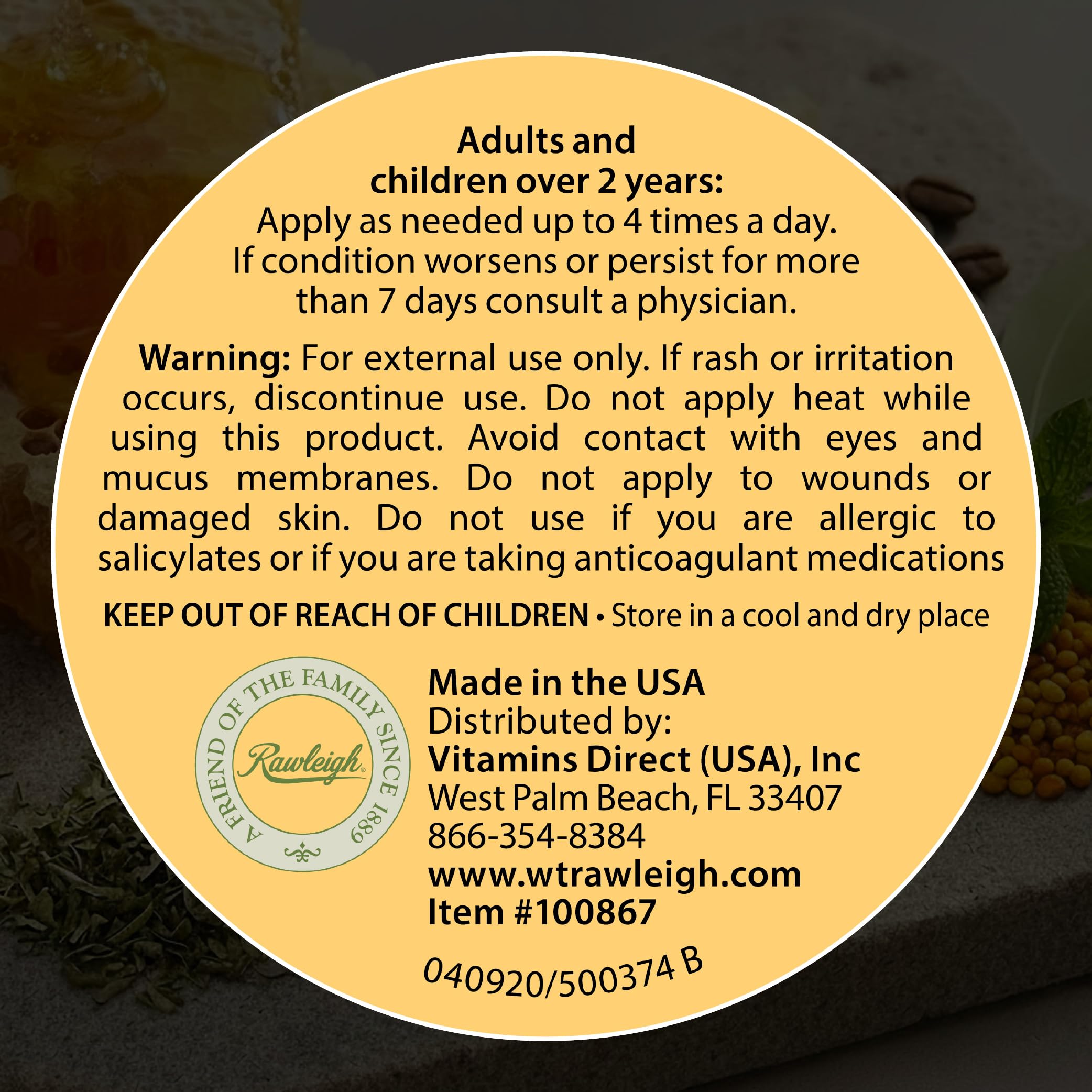 Rawleigh Bee Secret Soothing Balm: 0.85 oz - Pack of 1 Rawleigh buy supplements canada