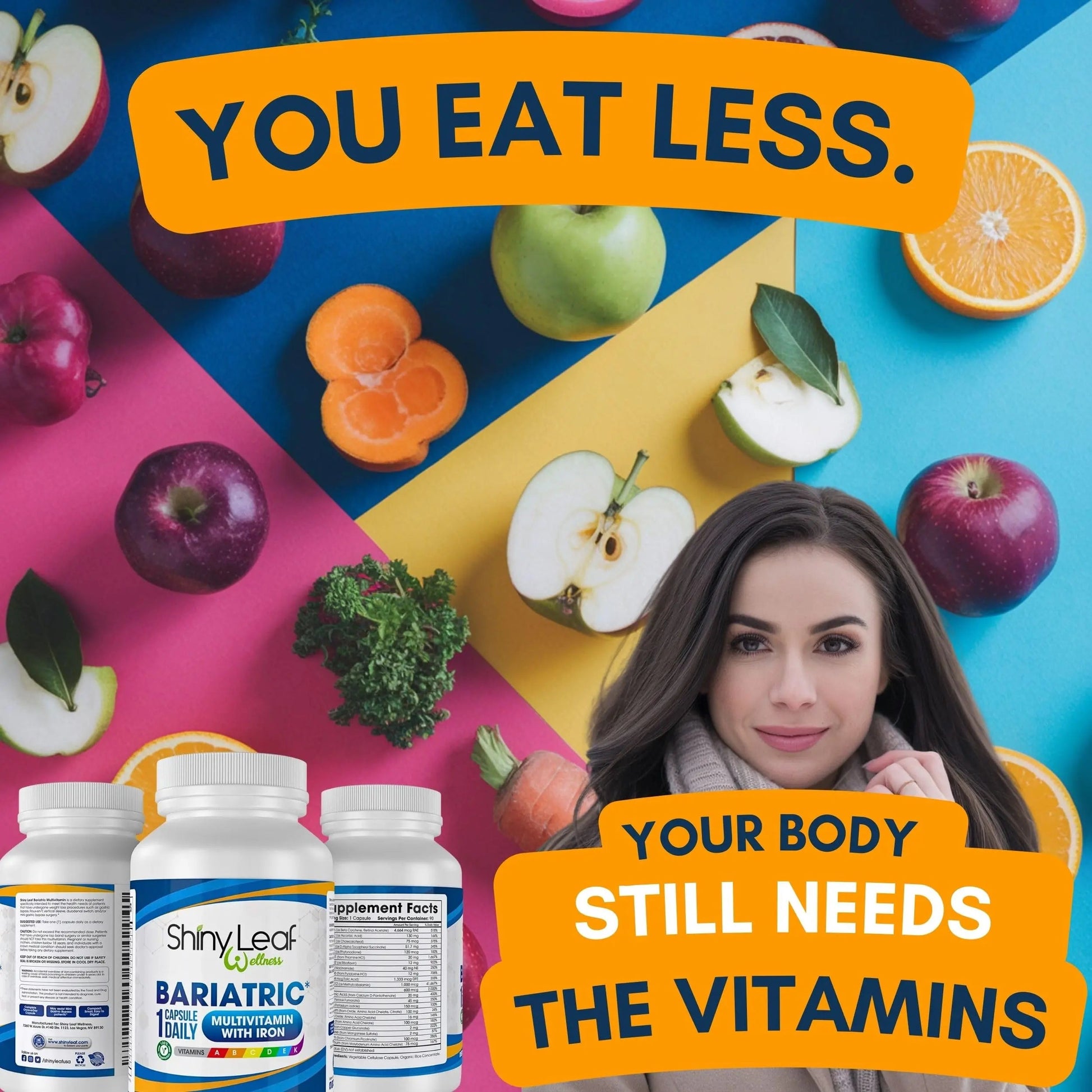 Bariatric Multivitamin with Iron One Capsule Per Day and CoQ10 100mg Supplement for Brain Health and Energy Management Shiny Leaf buy supplements canada