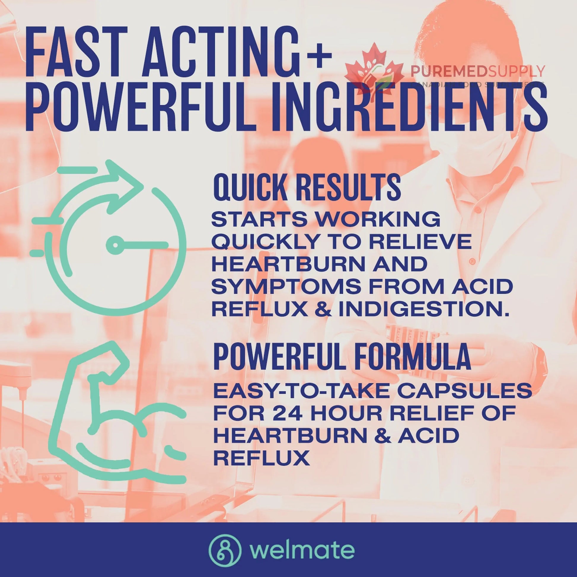 WELMATE Esomeprazole Magnesium 20mg Delayed Release Capsules, 84 Count (2-Pack) – Acid Reducer for Frequent Heartburn & Acid Reflux Relief, 24HR Protection, Digestion Support WELMATE buy supplements canada