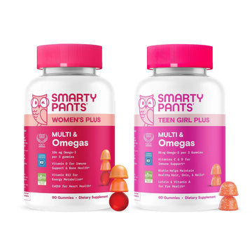 SmartyPants Mother & Daughter Daily Nutrition Bundle: Women’s + Teen Girl Multivitamin Gummies with Omega-3, Biotin, Vitamins D3, B12, A SmartyPants buy supplements canada