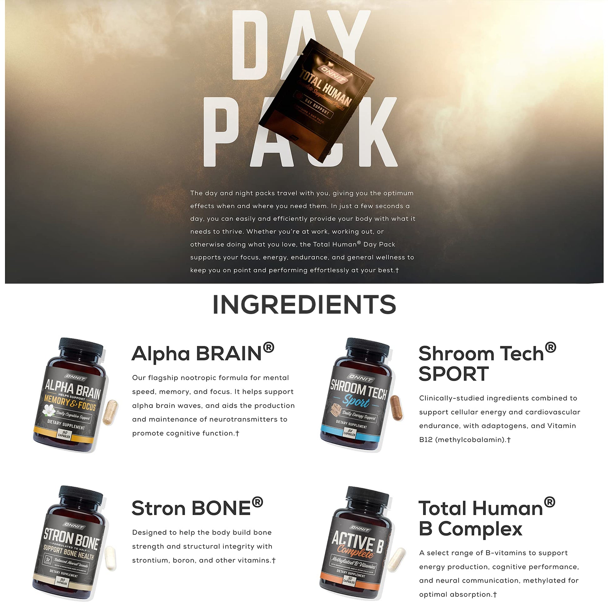 ONNIT Total Human Day and Night Vitamin Packs for Men and Women,Capsule, 30-Day ONNIT buy supplements canada