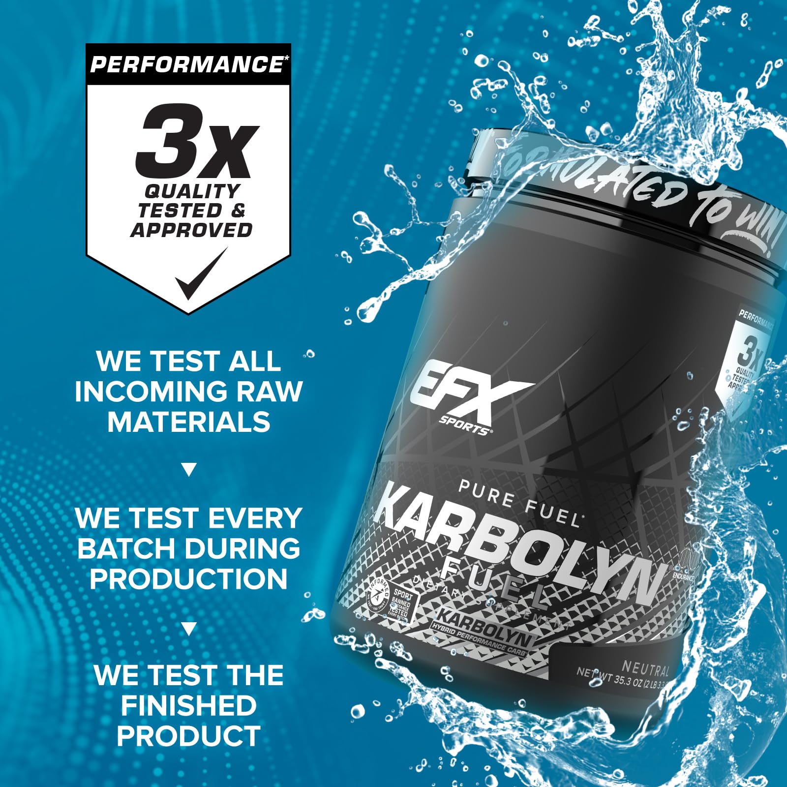 EFX Sports Karbolyn Fuel | Fast-Absorbing Carbohydrate Powder | Carb Load, Sustained Energy, Quick Recovery | Stimulant Free | 20 Servings (Neutral) EFX Sports buy supplements canada