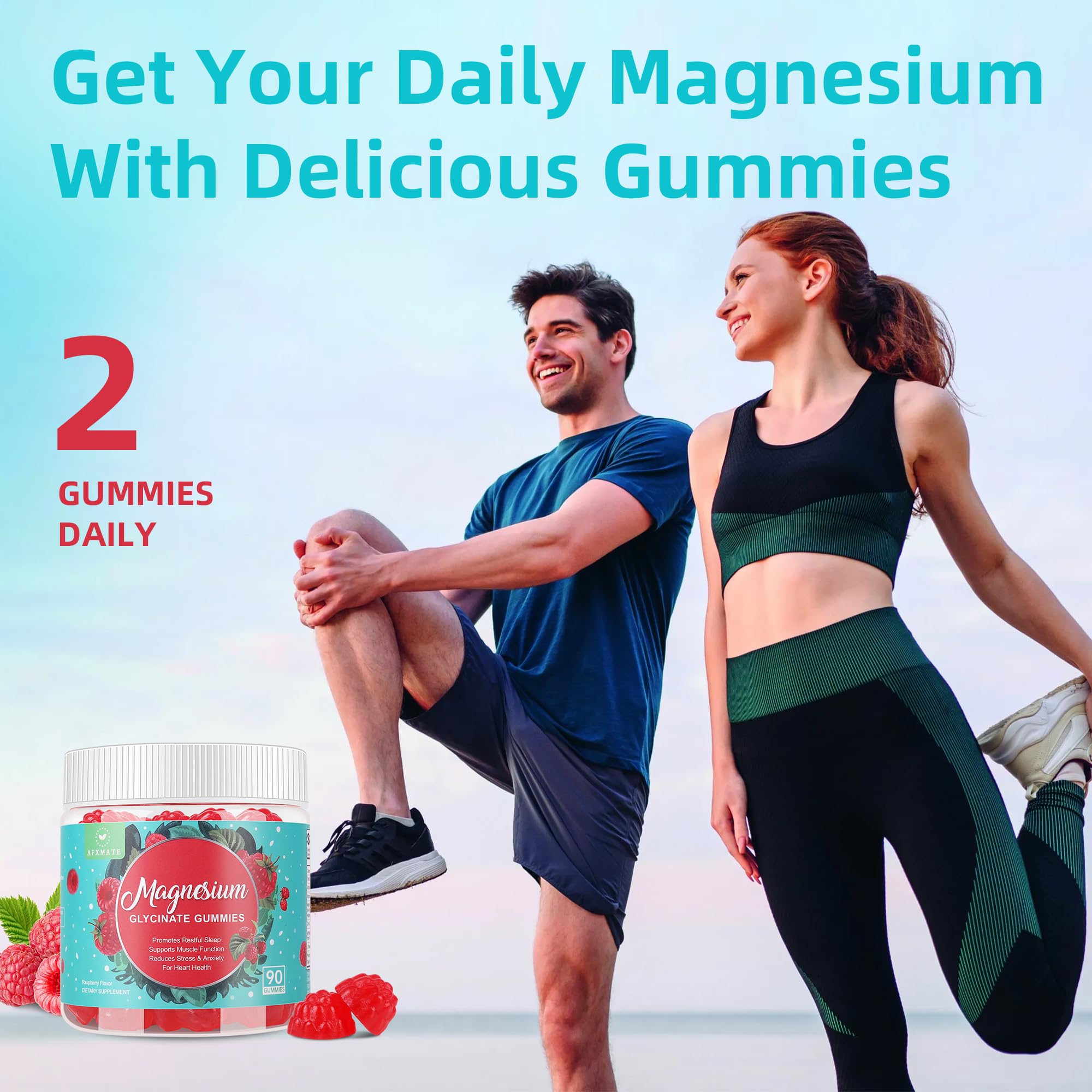 90 Count Magnesium Glycinate Gummies 400 mg - Sugar Free Magnesium Supplement for Adults with Glycinate & Malate, L-Theanine, Ashwagandha, Zinc, Vitamin B6 & D3, Supports Relaxation & Sleep AFXMATE buy supplements canada