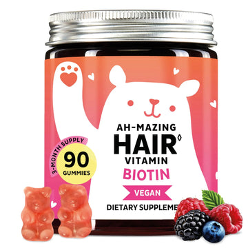 Biotin Gummies for Hair, Skin & Nails. 5,000 mcg High Potency Vegan Vitamins for Faster Hair Growth, Stronger Nails & Healthy Skin. with Vitamins C & E, 90 Gummies Bears with Benefits buy supplements canada