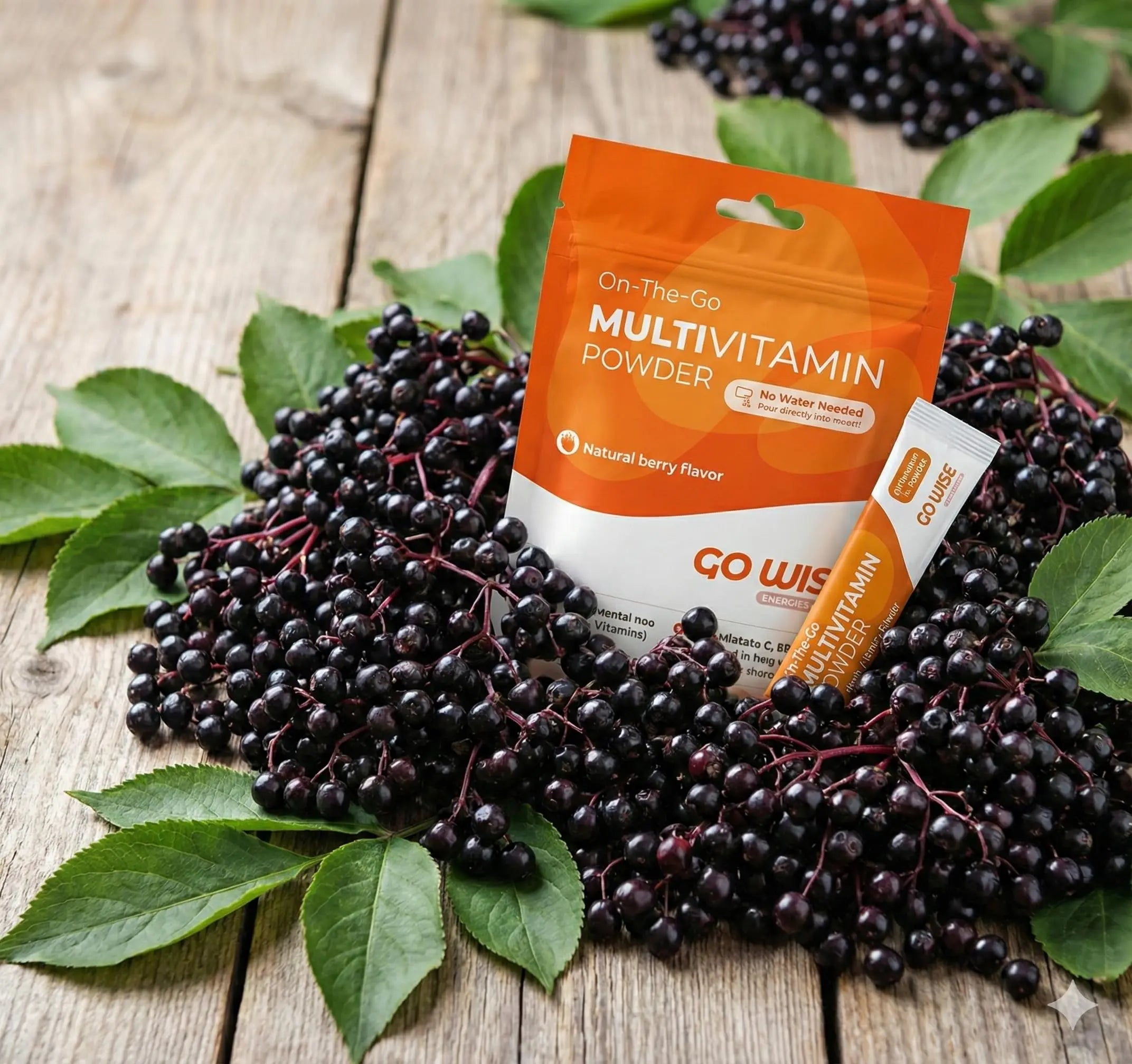 Go Wise On The Go Multivitamin Powder, 14 Vegan Daily Vitamin Packets for Men & Women, Natural Berry Flavor Go Wise buy supplements canada