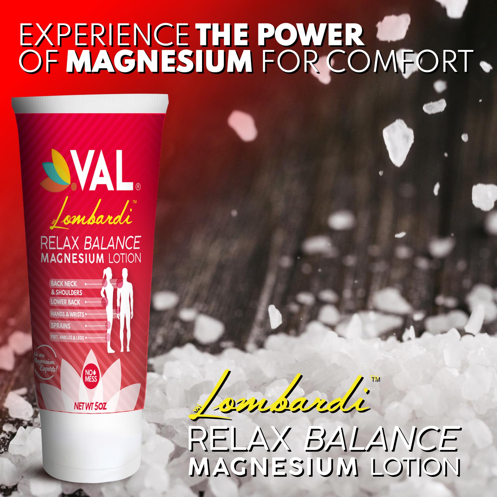 VAL Lombardi Relax Balance Magnesium Lotion | Arnica, Camphor & Menthol | Fast Relief for Joints, Muscles, Back, Shoulders, Feet | Non-Greasy | 5oz VAL buy supplements canada