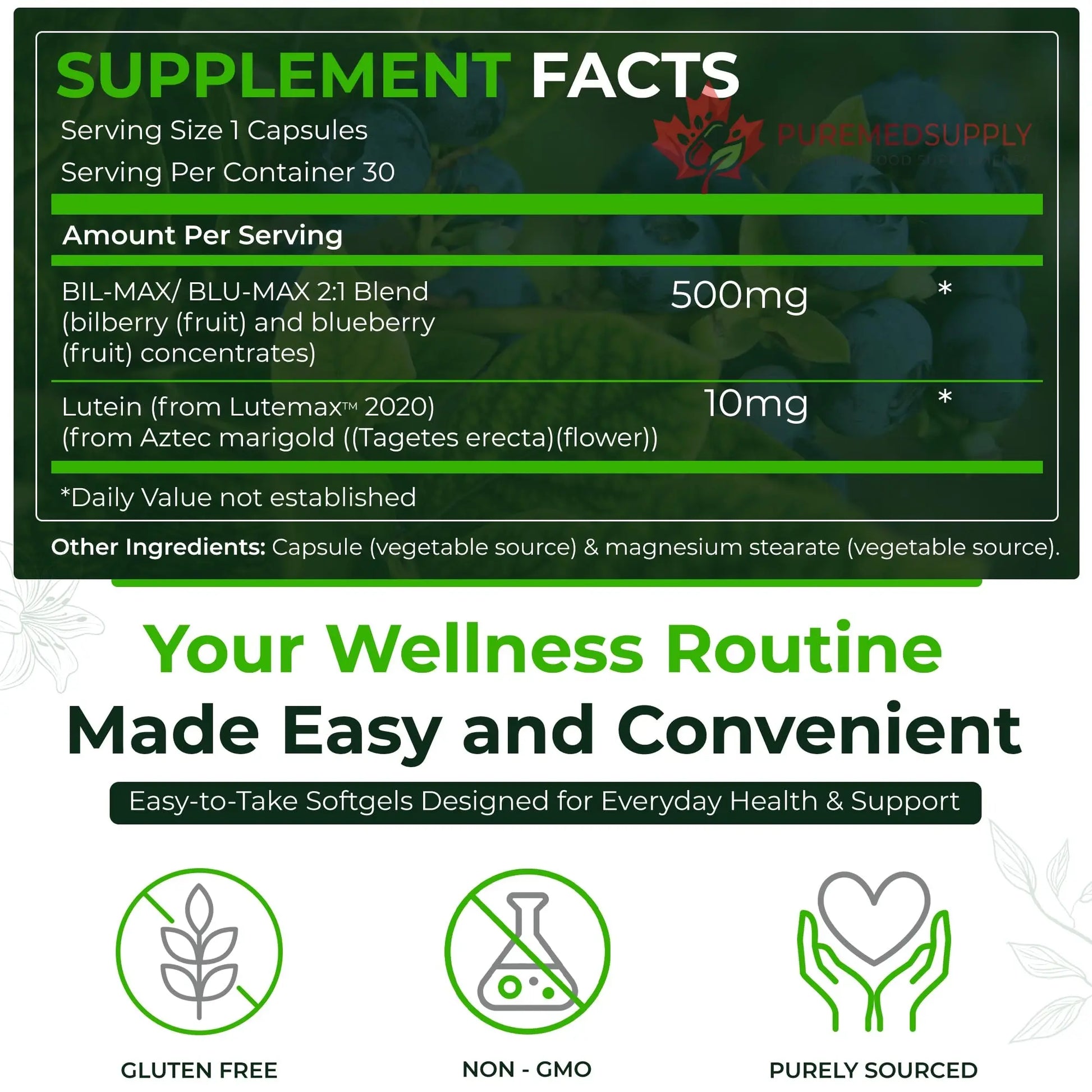 Natural Nutra Ultimate Eye Health Supplement - Bilberry & Blueberry Extract Blend for Day and Night Vision Support, Promotes Color Perception & Eye Clarity - Non-GMO, Vegan - 30 Capsules (Pack of 3) Natural Nutra buy supplements canada