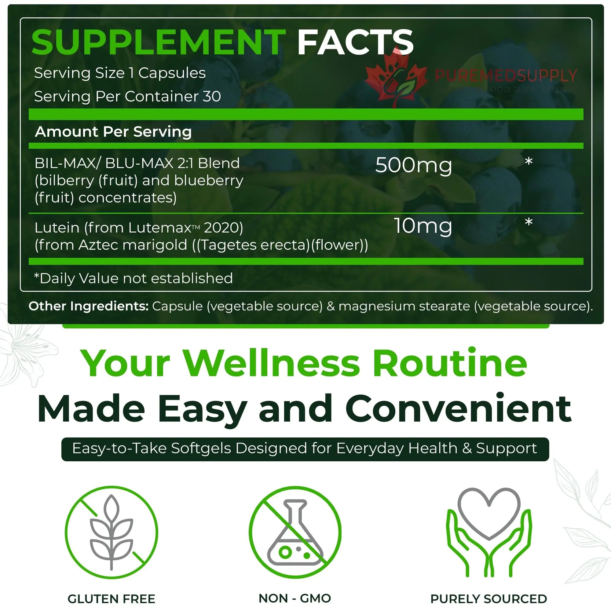 Natural Nutra Ultimate Eye Health Supplement - Bilberry & Blueberry Extract Blend for Day and Night Vision Support, Promotes Color Perception & Eye Clarity - Non-GMO, Vegan - 30 Capsules (Pack of 3) Natural Nutra buy supplements canada
