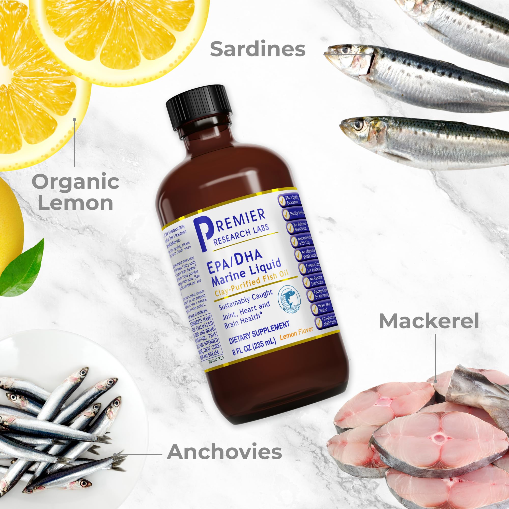 Premier Research Labs EPA/DHA Marine Liquid - Omega 3 Fish Oil Liquid, Omega 3 Liquid Fish Oil Supplement for Adults, Joint, Heart, & Brain Health Support - 8 Fl Oz Bottle Premier Research Labs buy supplements canada