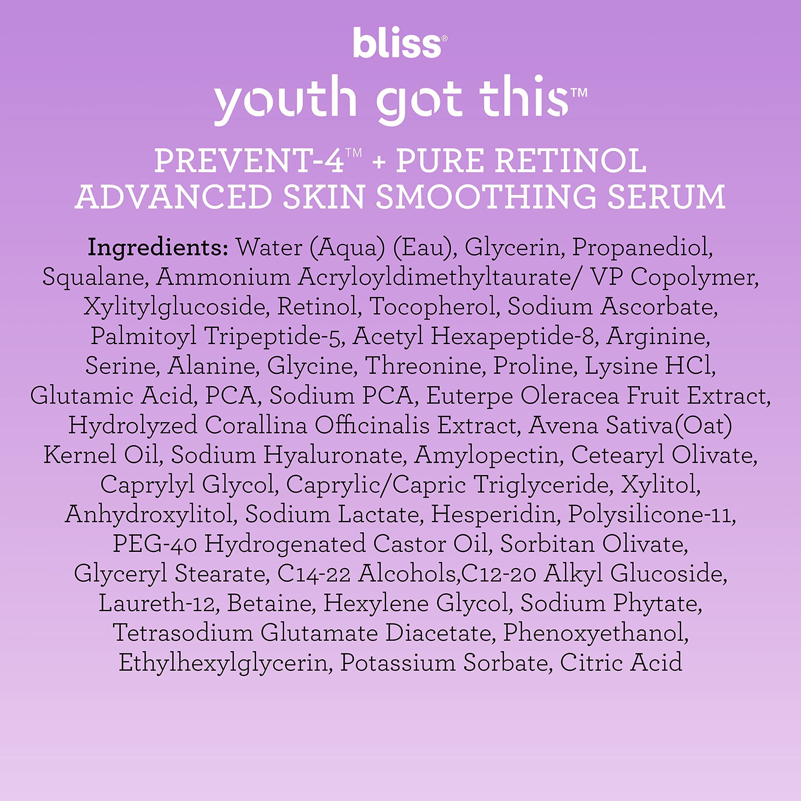 Bliss Youth Got This™ Prevent-4™ + Pure Retinol - 0.67 Fl Oz - Advanced Skin Bliss buy supplements canada