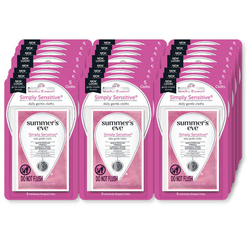 Summer's Eve Feminine Wipes, Simply Sensitive, 5 Count Trial & Travel Size, 24 Pack Summer's Eve buy supplements canada