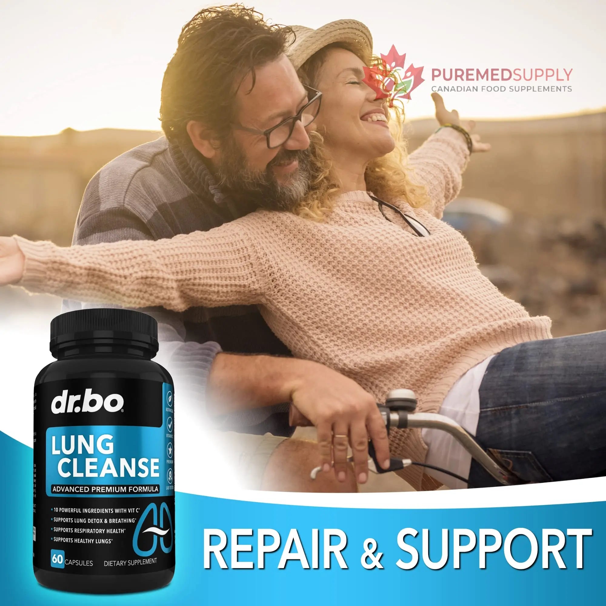 Lung Cleanse Support Supplement - Respiratory Supplements to Quit & Stop Smoking Aids - Herbal Detox for Lungs & Bronchial Health - Smokers Cleanser Breathe Aid for Mucus Clear Relief - 60 Capsules DR. BO buy supplements canada