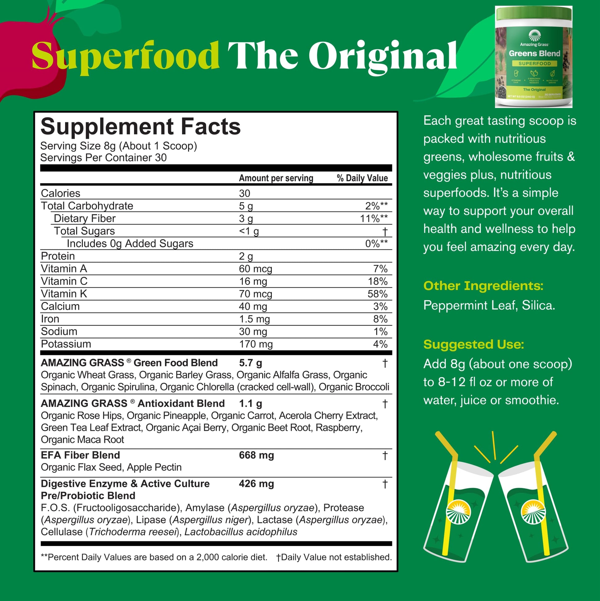 Amazing Grass Greens Blend Superfood: Super Greens Powder Smoothie Mix for Boost Energy, 30 Servings & Nature Fuel Power Beets Powder, Beet Root Powder, Support Natural Energy, 30 Servings Amazing Grass buy supplements canada