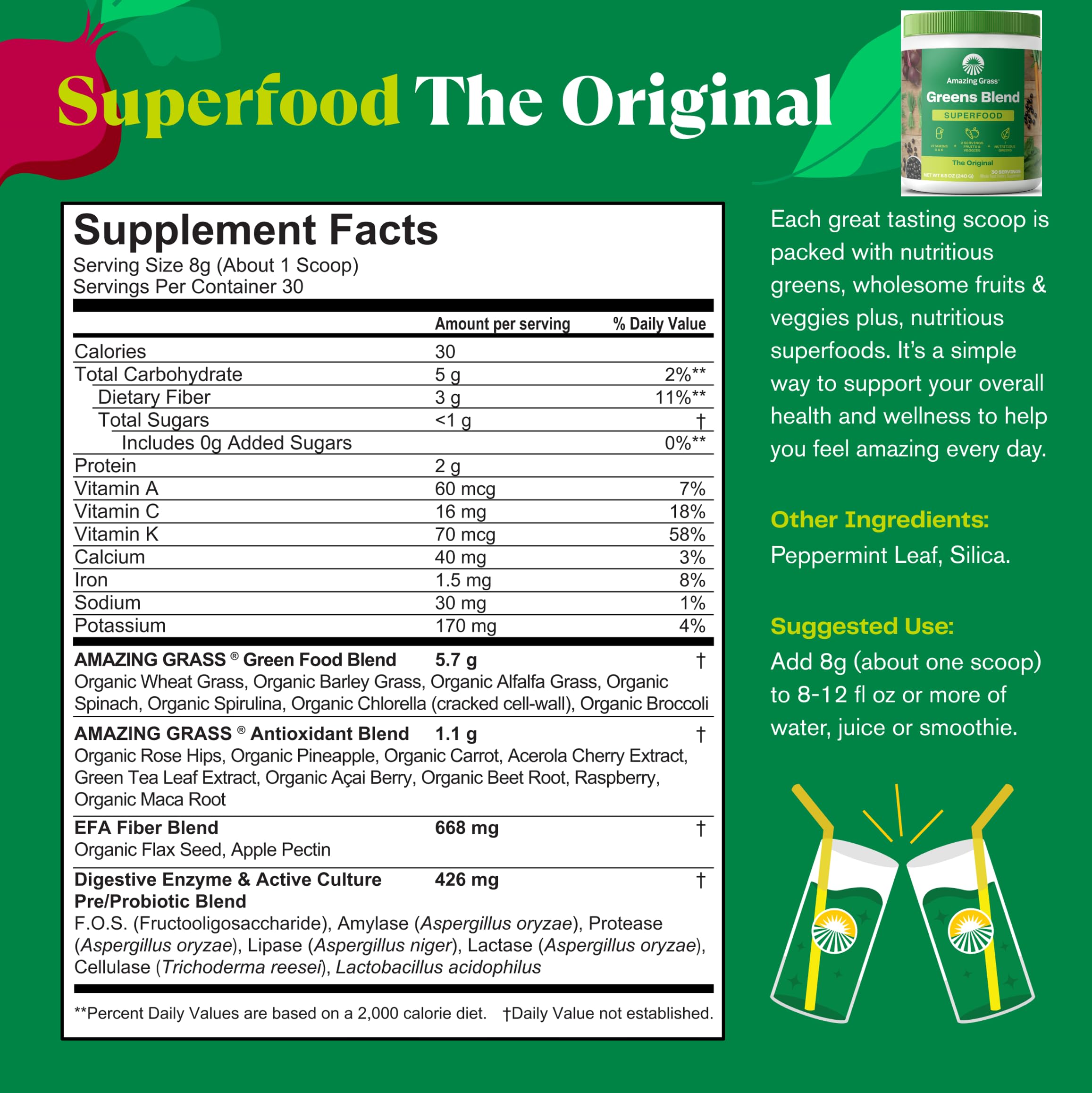 Amazing Grass Greens Blend Superfood: Super Greens Powder Smoothie Mix for Boost Energy, 30 Servings & Nature Fuel Power Beets Powder, Beet Root Powder, Support Natural Energy, 30 Servings Amazing Grass buy supplements canada