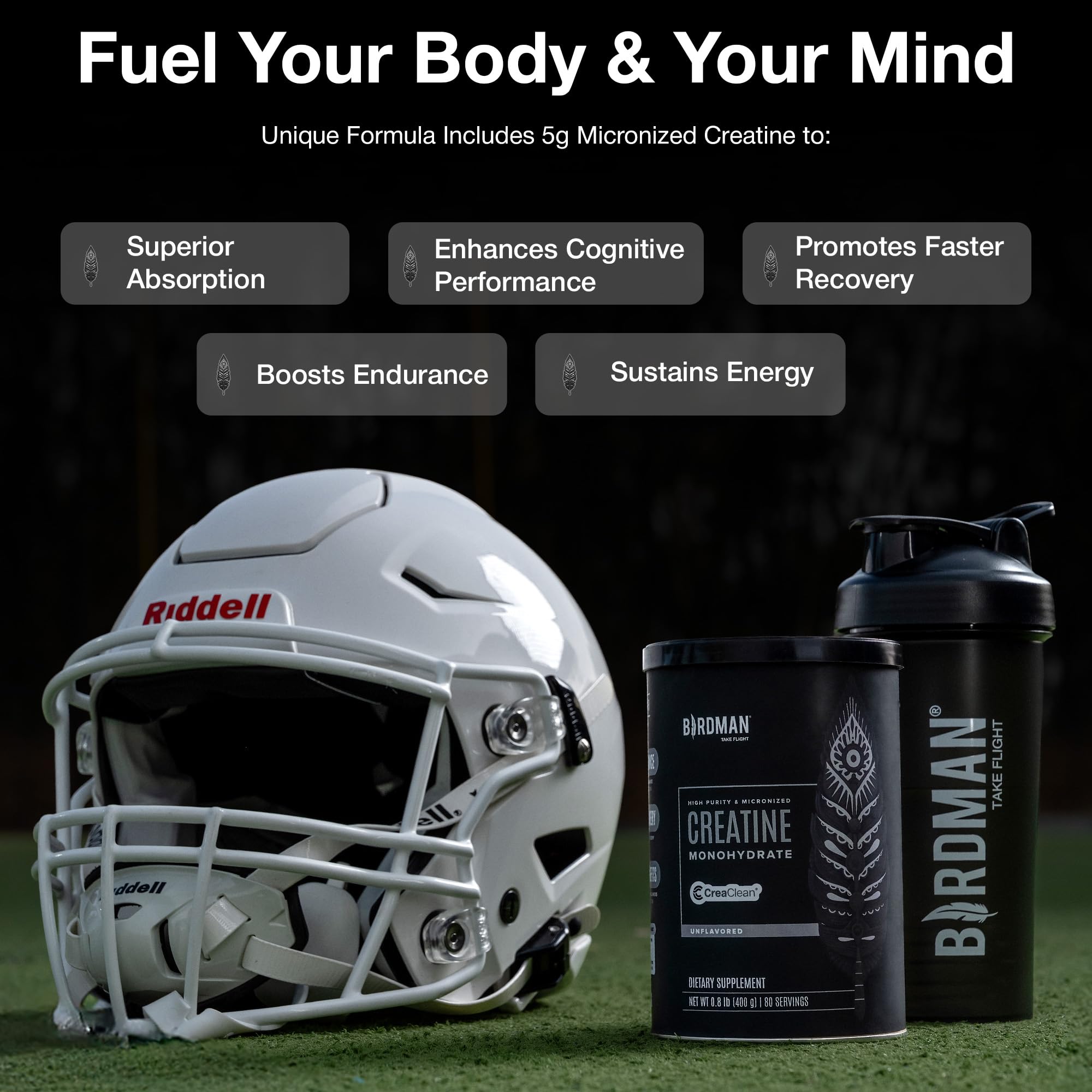 BIRDMAN Micronized Creatine Monohydrate Powder, Muscle Recovery, Caffeine Free, Creatine Pre Workout, Vegan, Post Workout, Gluten Free, Sugar Free | 80 Servings (5 Grams Each) | 0.8lb BIRDMAN buy supplements canada