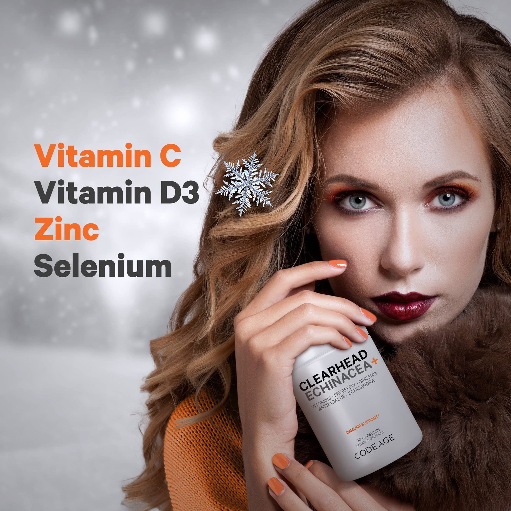 Codeage Clearhead Echinacea+ Supplement - Echinacea, Schisandra, Feverfew, Coptis, American Ginseng, Astragalus, Garlic, Probiotics, Vitamins C & D3, Zinc, Selenium - Clear Head Vitamin - 90 Capsules Codeage buy supplements canada