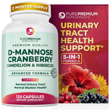PurePremium D-Mannose with Cranberry, Hibiscus & Dandelion - 1000mg D-Mannose Supplements for Women Supports Urinary Tract Health & Bladder Health - Made in USA, Vegan, 120 Capsules, 2 Month Supply PurePremium Supplements buy supplements canada