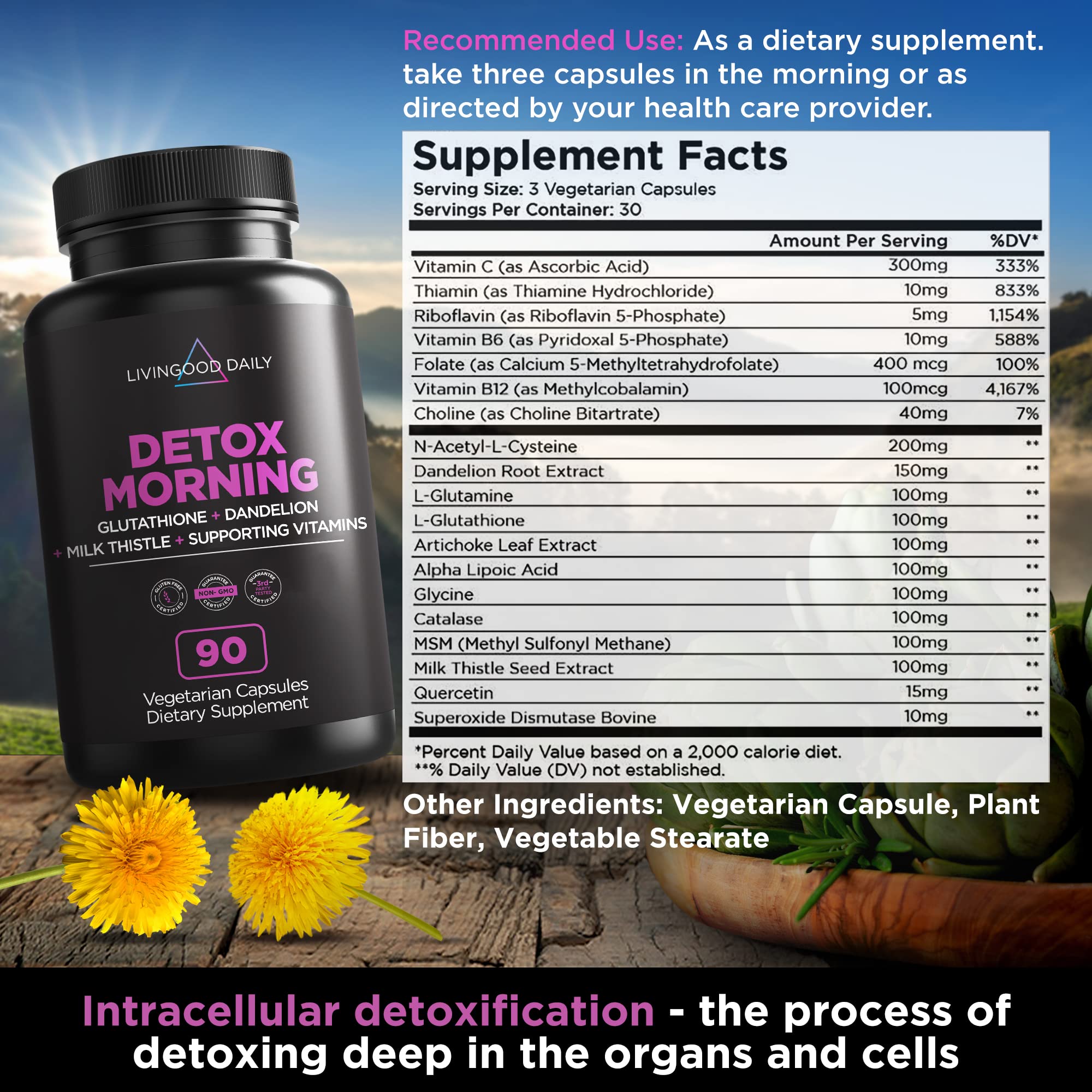 Livingood Daily Detox Pills - Full Body Detox Cleanse for Women & Men with Milk Thistle Livingood Daily buy supplements canada