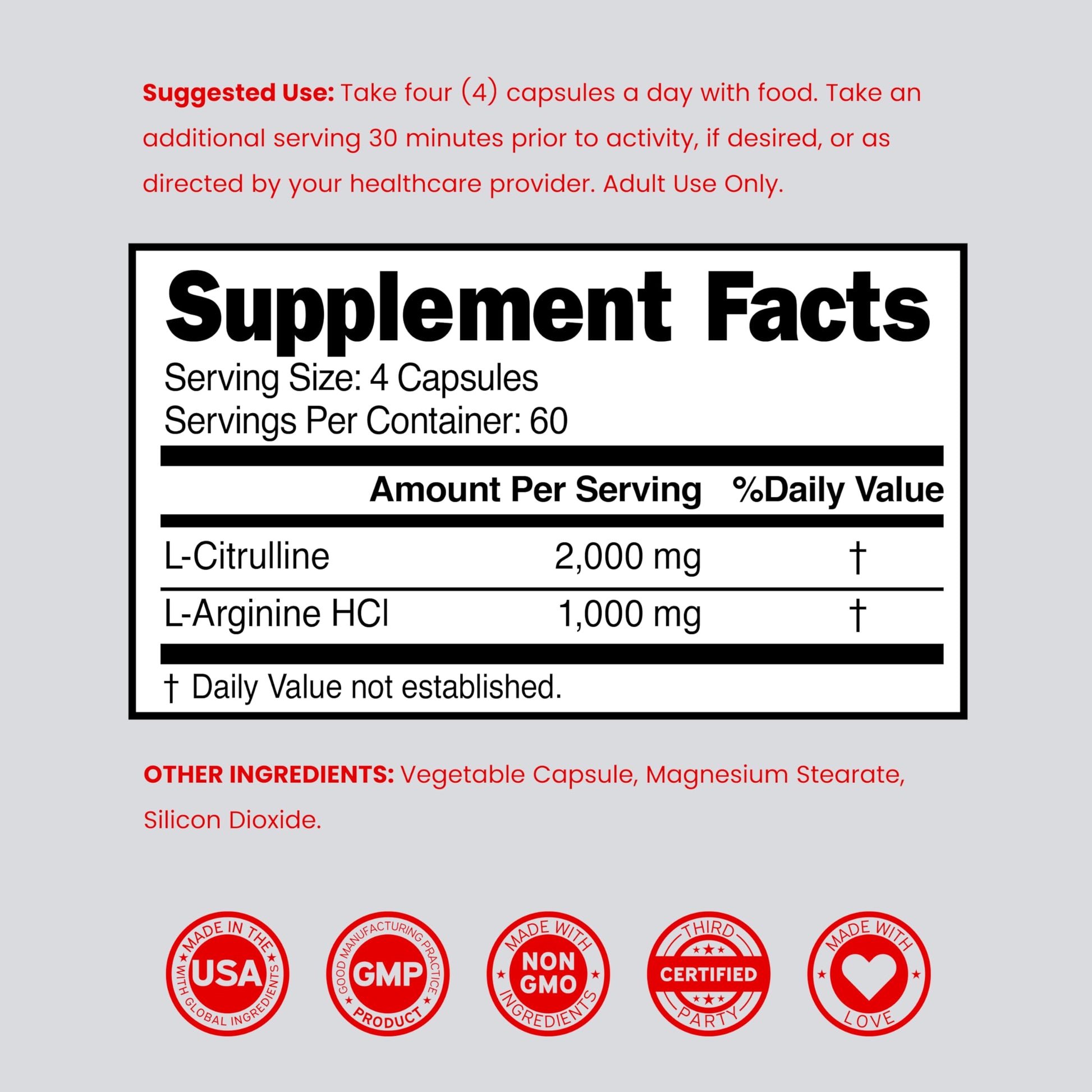 L Arginine L Citrulline Supplement 3000mg (240 Capsules) Nitric Oxide Pills for Men - Stamina, Endurance, Performance for Workouts - NO Supplements for Men DORADO NUTRITION buy supplements canada