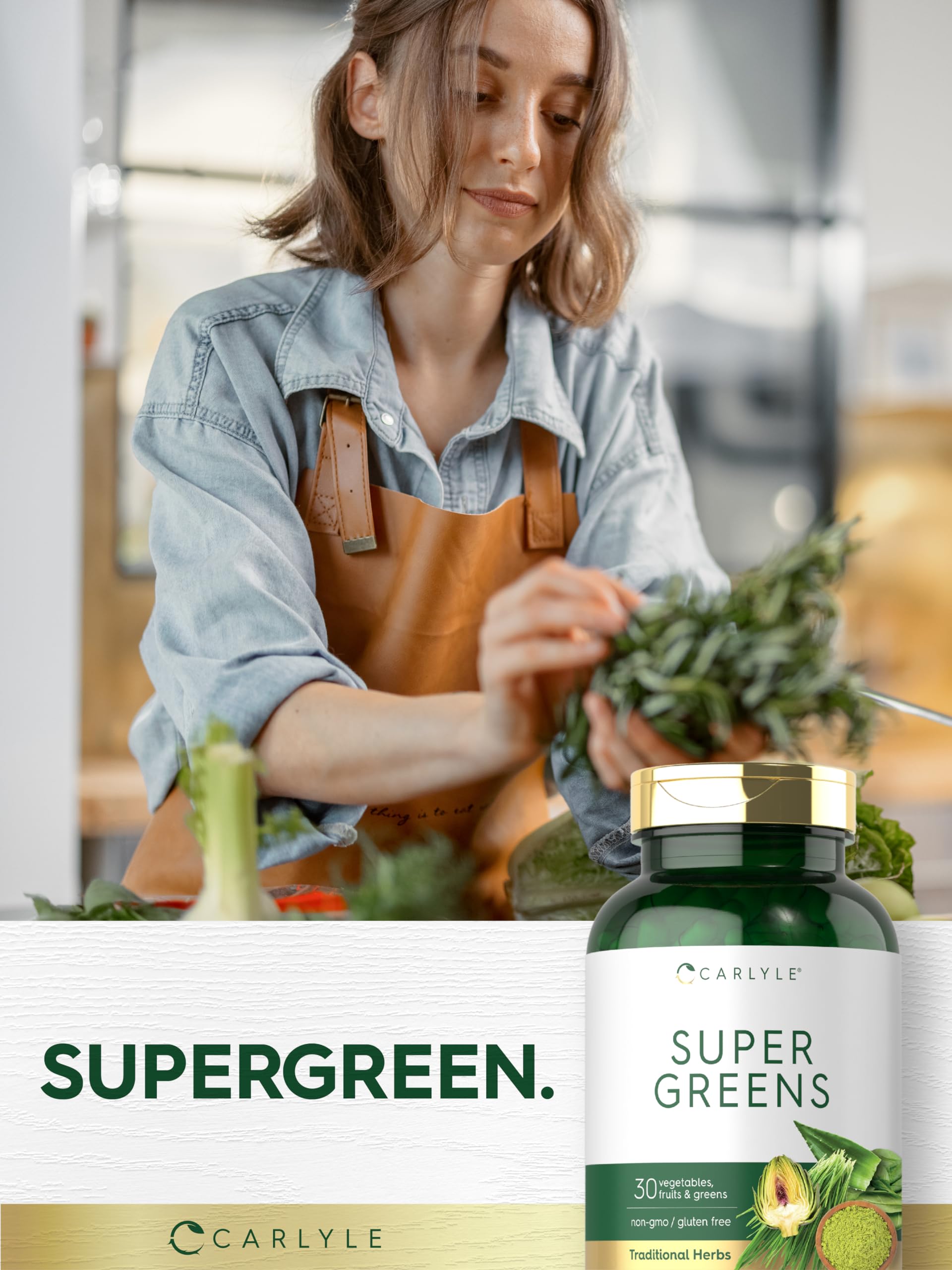 Carlyle Super Greens Capsules | 250 Count | Blend of 13 Vegetables and Greens Plus 17 Fruits | Non-GMO & Gluten Free Supplement Carlyle buy supplements canada