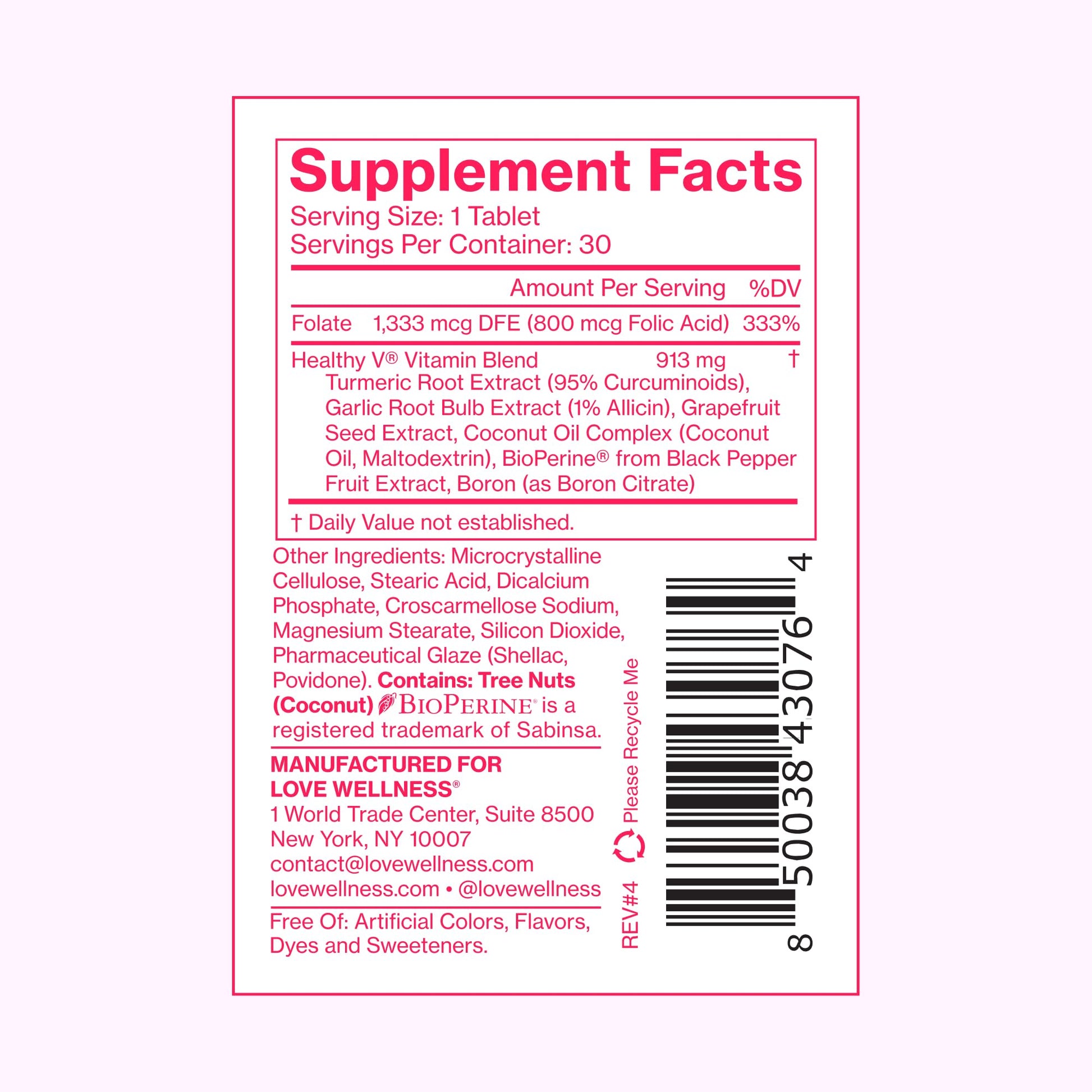 Love Wellness Healthy V Vitamin | Women's Vaginal Health Supplement | pH Balance, Gut Health & Immune Support Supplement | Balance of Candida Yeast with Turmeric, Garlic & Coconut Oil | 30 Count Love Wellness buy supplements canada