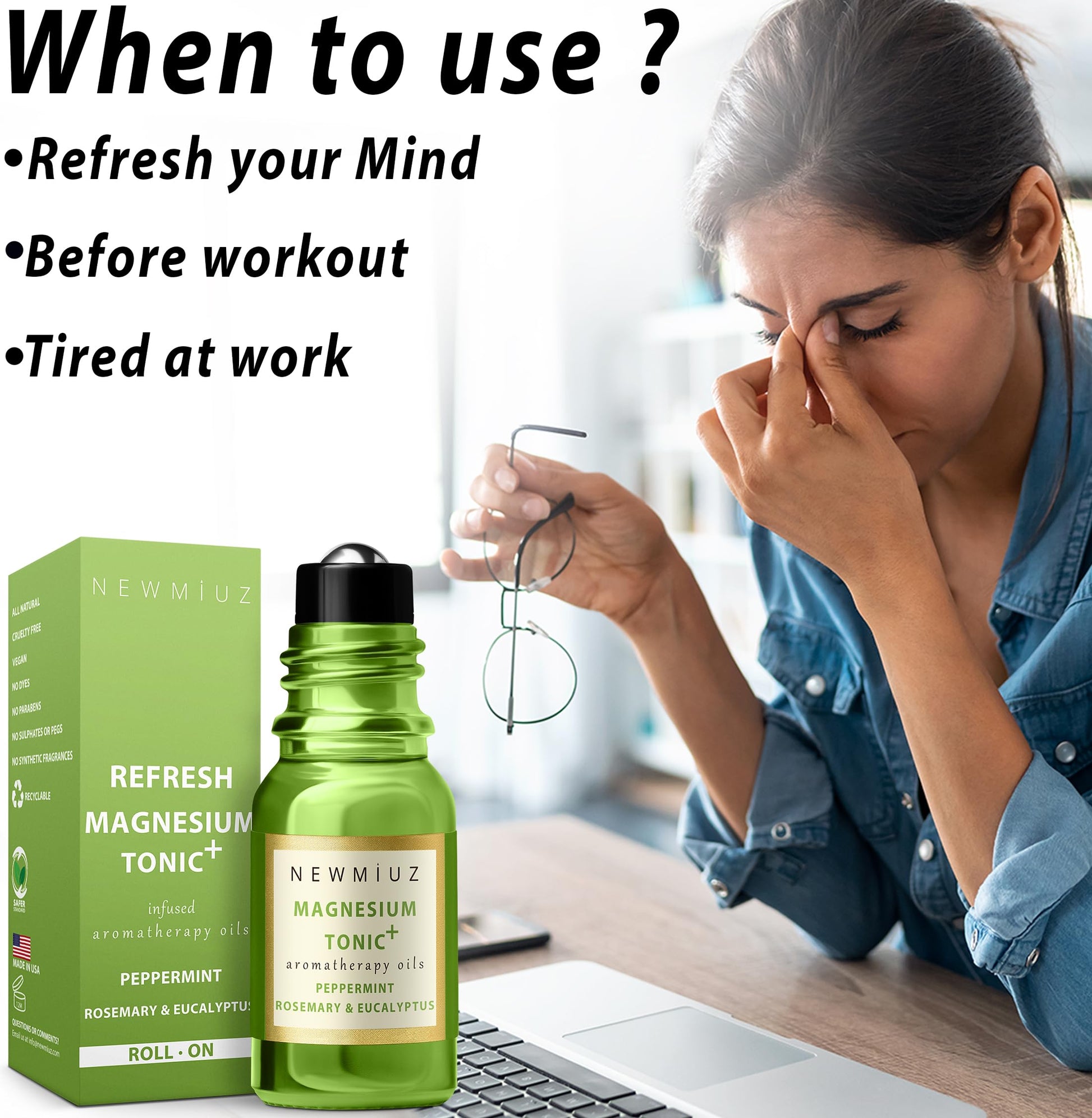 Headache Roll On Stick Peppermint Rosemary and Eucalyptus & Cleansing and Protect Juniper Berry White Sage with Nerolina Pack of 2 New Miuz buy supplements canada