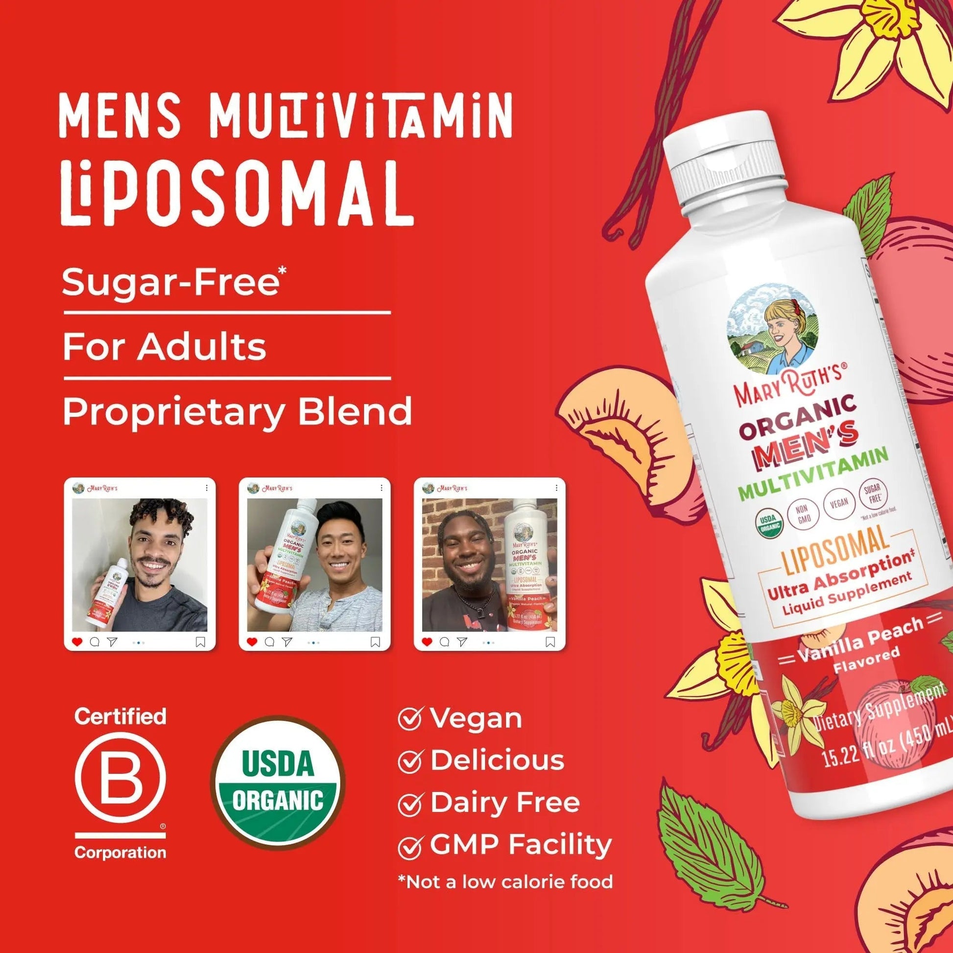 MaryRuth Organics Multivitamin for men | Sugar Free mens Multivitamin | Liquid Vitamins for men | Immune Support Supplement | MaryRuth Organics buy supplements canada