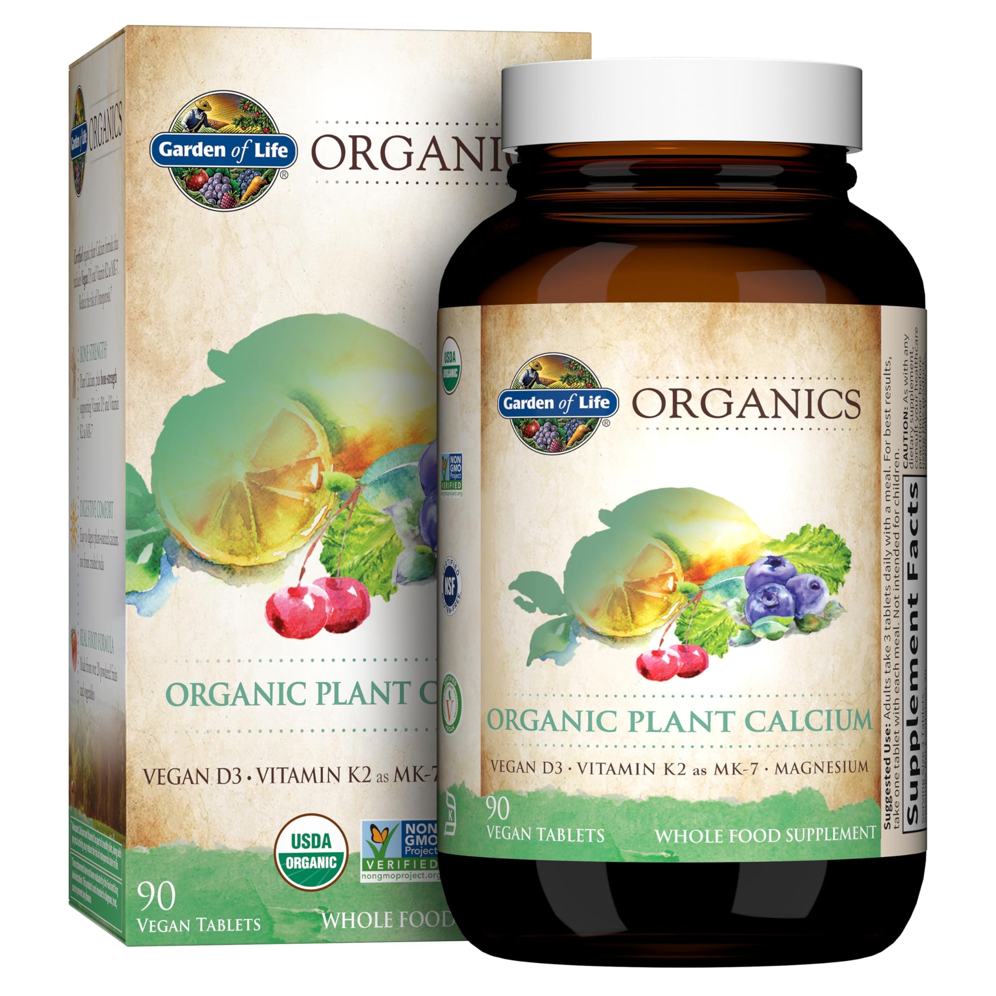 Garden of Life Calcium Supplement with Magnesium & Organic Vitamin D3 K2, Made from Whole Foods, Gluten-Free, 90 Count Garden of Life buy supplements canada