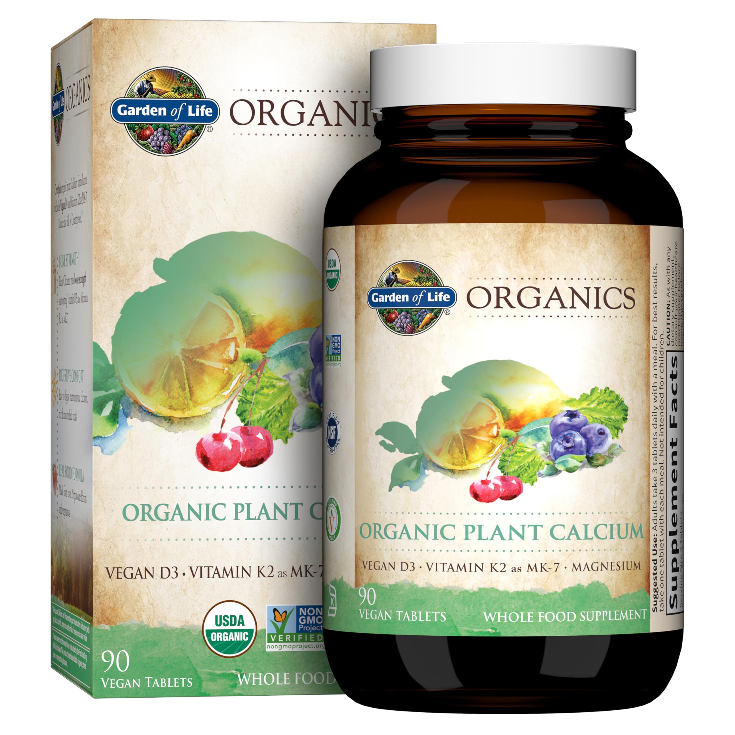 Garden of Life Calcium Supplement with Magnesium & Organic Vitamin D3 K2, Made from Whole Foods, Gluten-Free, 90 Count Garden of Life buy supplements canada