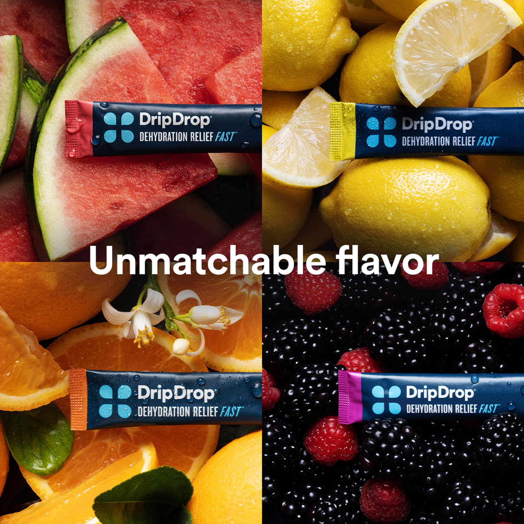 DripDrop Hydration - Electrolyte Powder Packets - Watermelon, Berry, Orange, Lemon DripDrop buy supplements canada