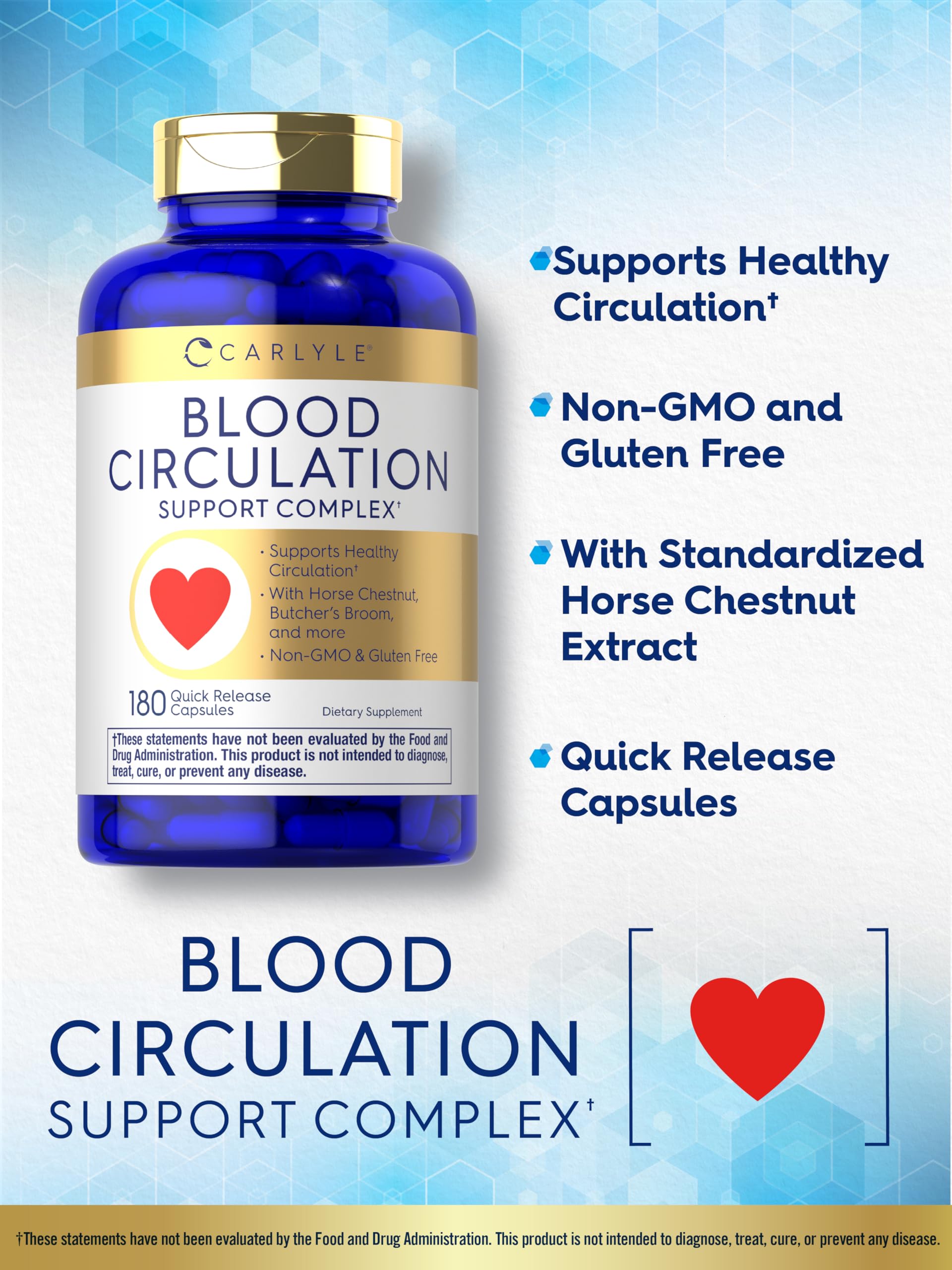 Carlyle Blood Circulation Supplement | 180 Capsules | Supports Healthy Circulation | Non-GMO, Gluten Free Carlyle buy supplements canada