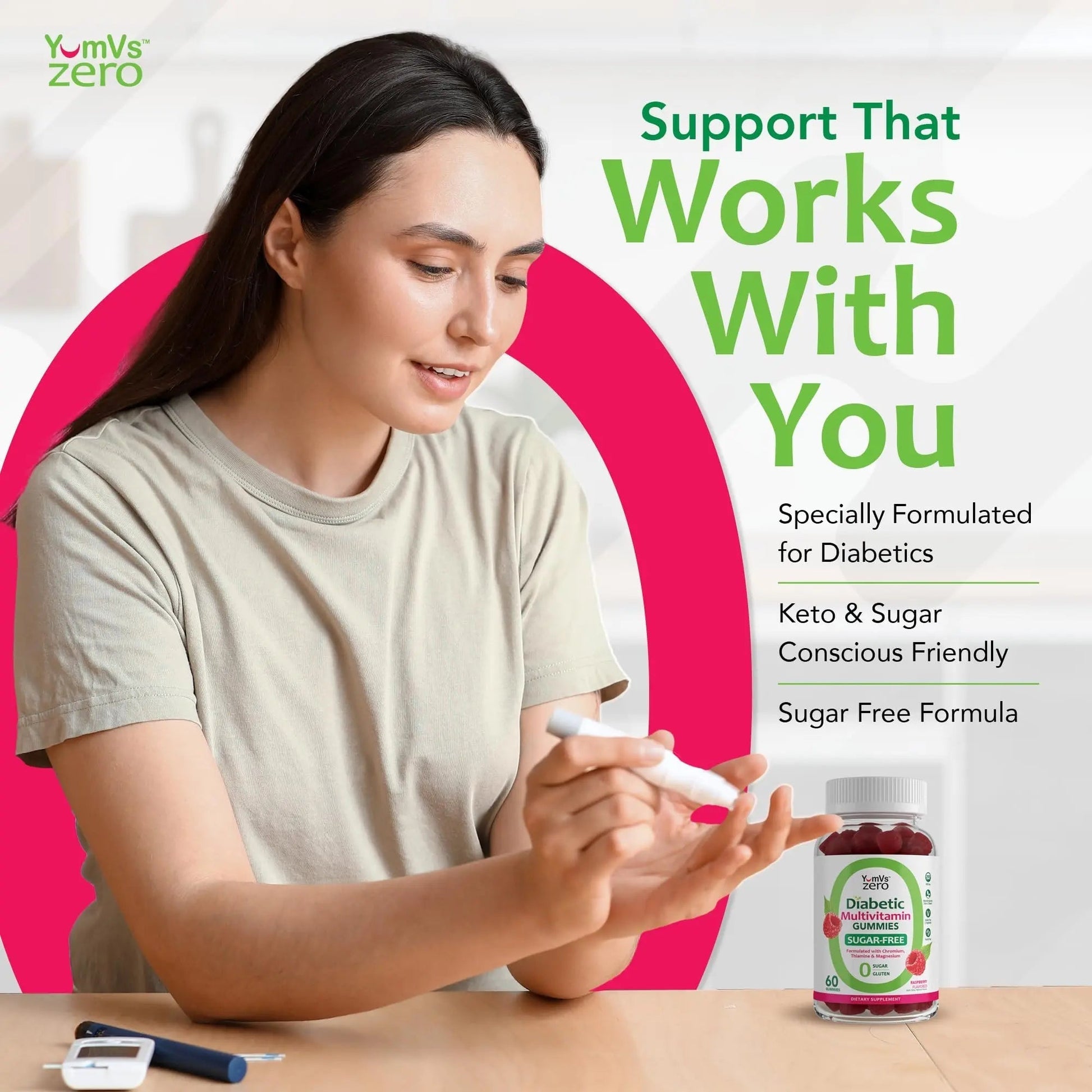 YUM-V'S Multivitamin for Women & Men – Sugar Free Multivitamin Gummies – Zero Sugar Gummy with Chromium, Thiamine & Magnesium YUM-V'S buy supplements canada