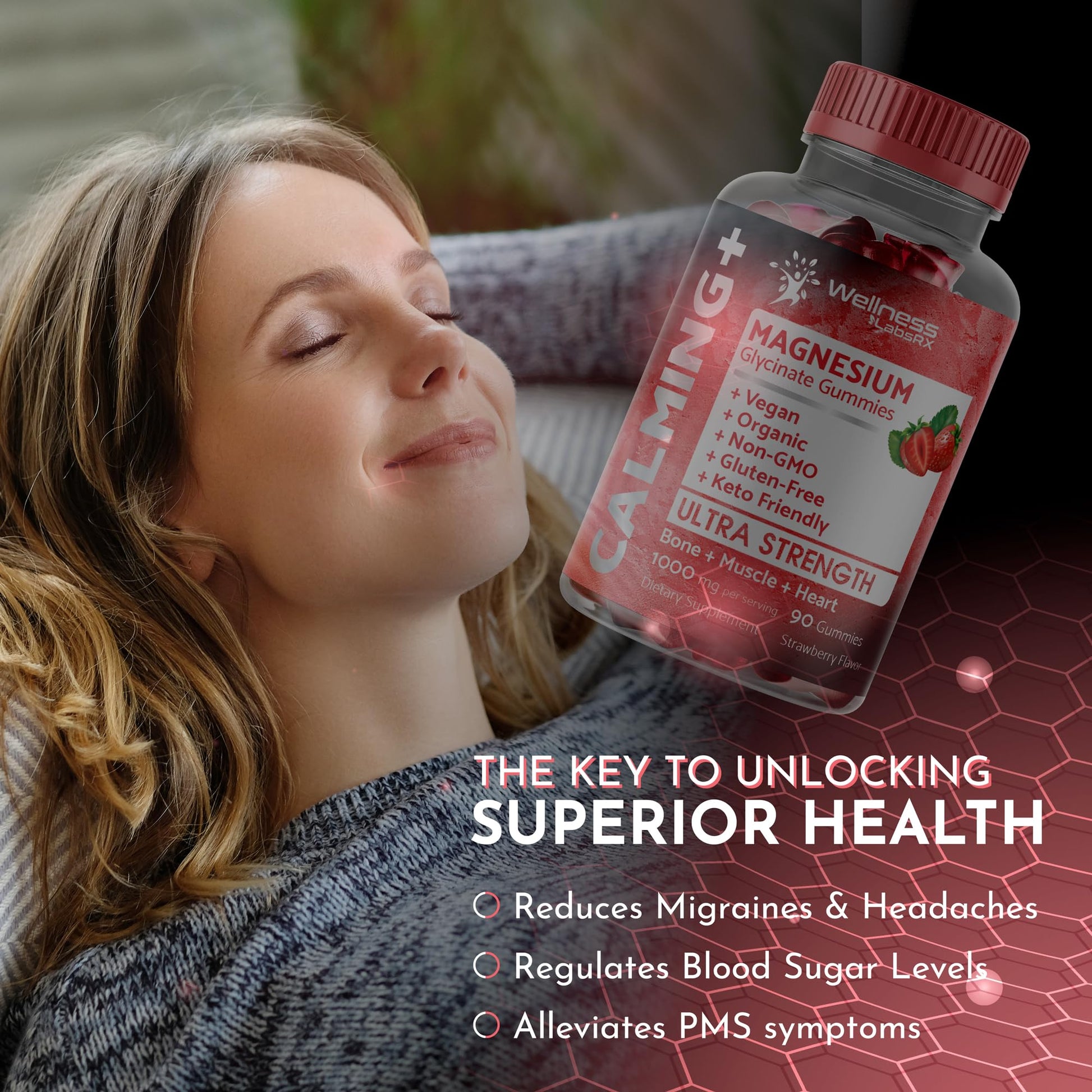Magnesium Glycinate Gummies - 1000 mg - Magnesium Supplement to Support WELLNESS LABSRX buy supplements canada