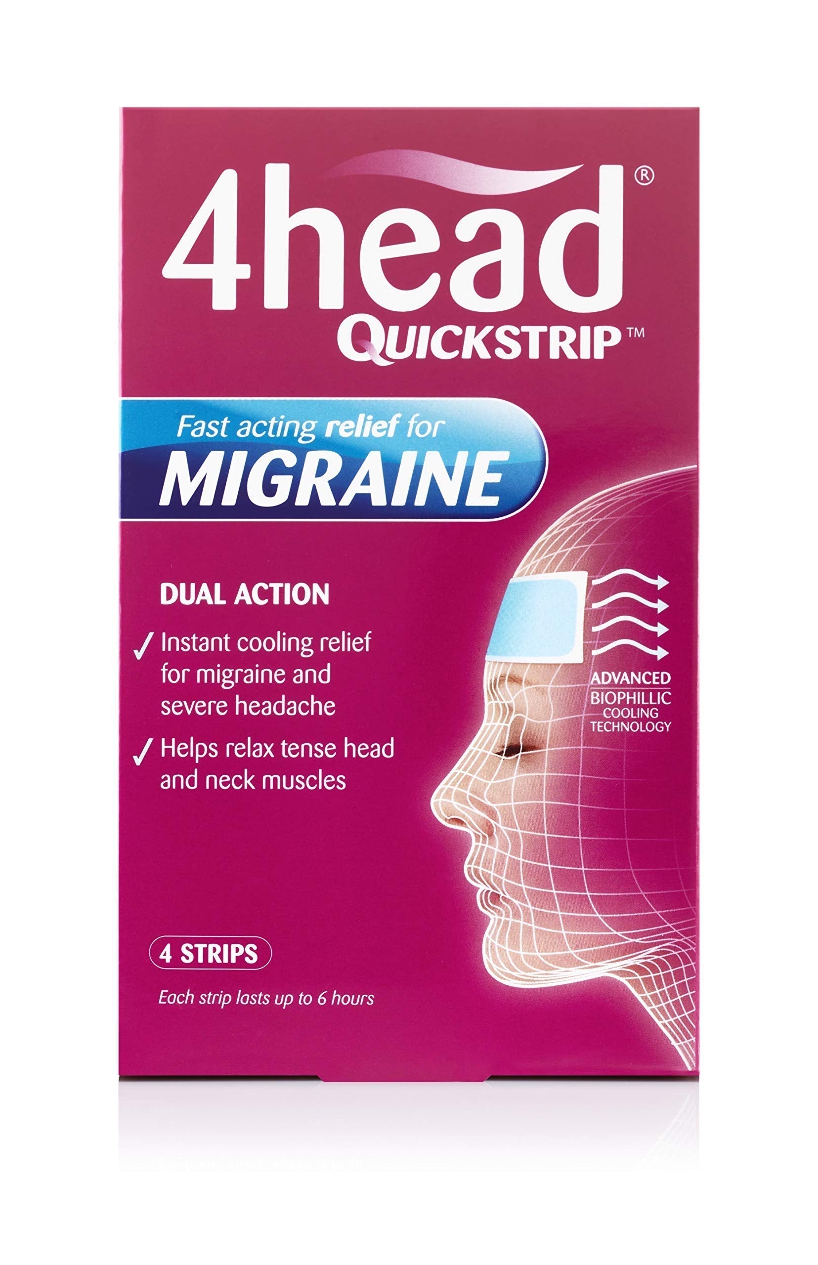 4Head Quickstrip Headache and Migraine Relief Strips - Pack of 4 4 Head buy supplements canada