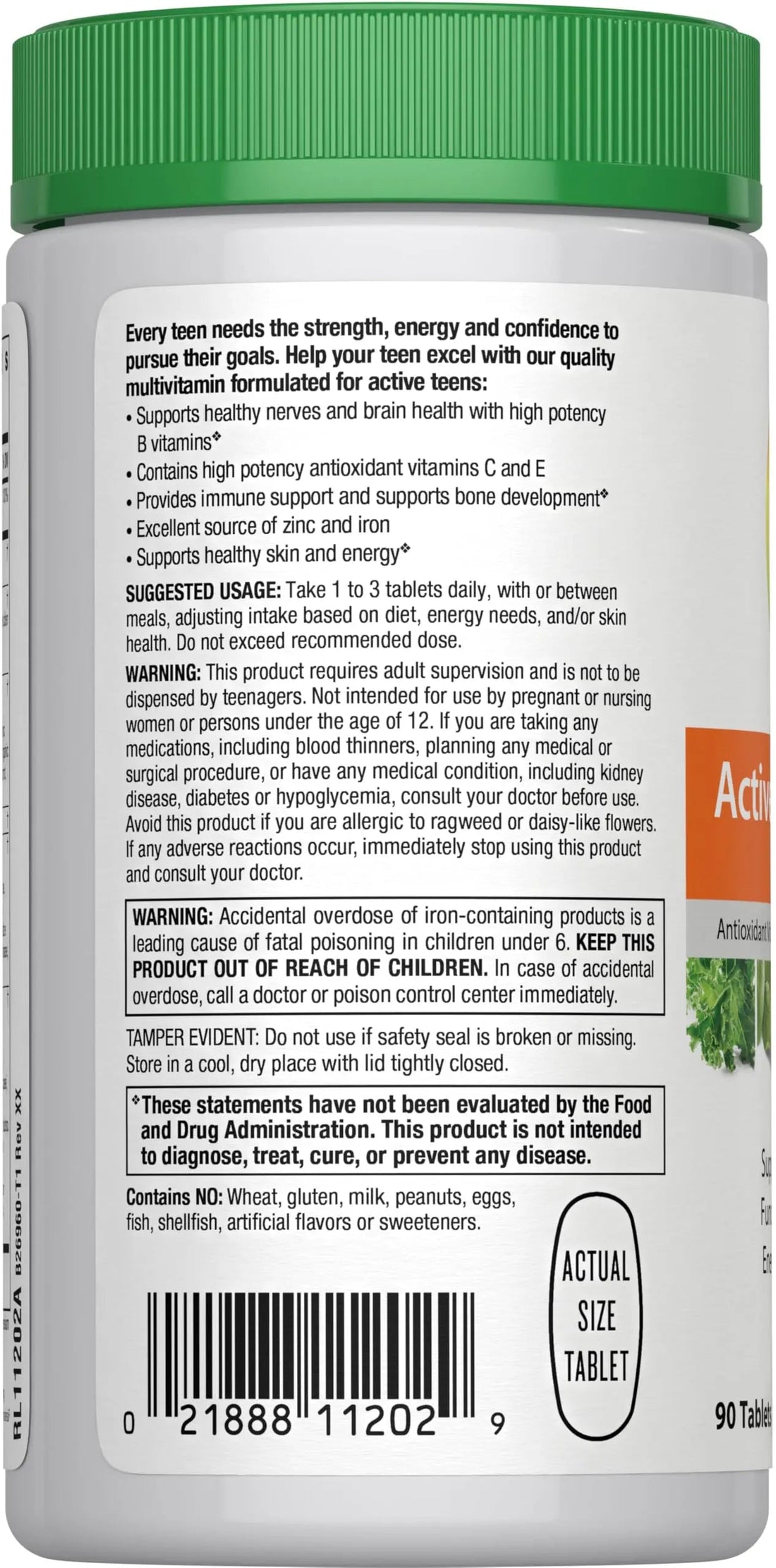 Rainbow Light Multivitamin for Teens, Vitamin C, Zinc, & B Complex, Supports Brain Health, Nerve Function Rainbow Light buy supplements canada