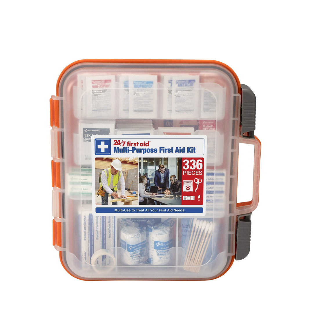 336 Piece First Aid Kit, Plastic Case 24/7 First Aid buy supplements canada