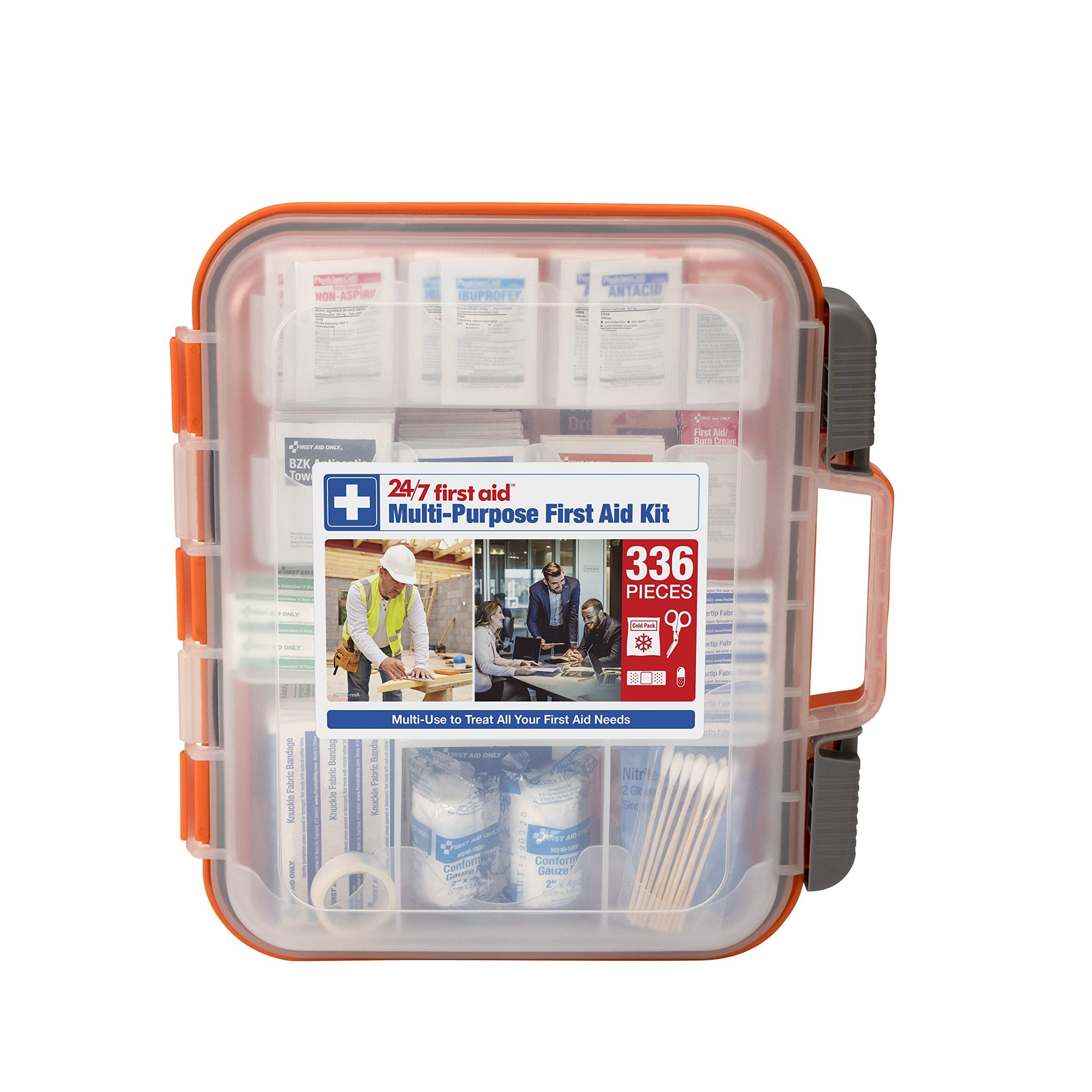 336 Piece First Aid Kit, Plastic Case 24/7 First Aid buy supplements canada