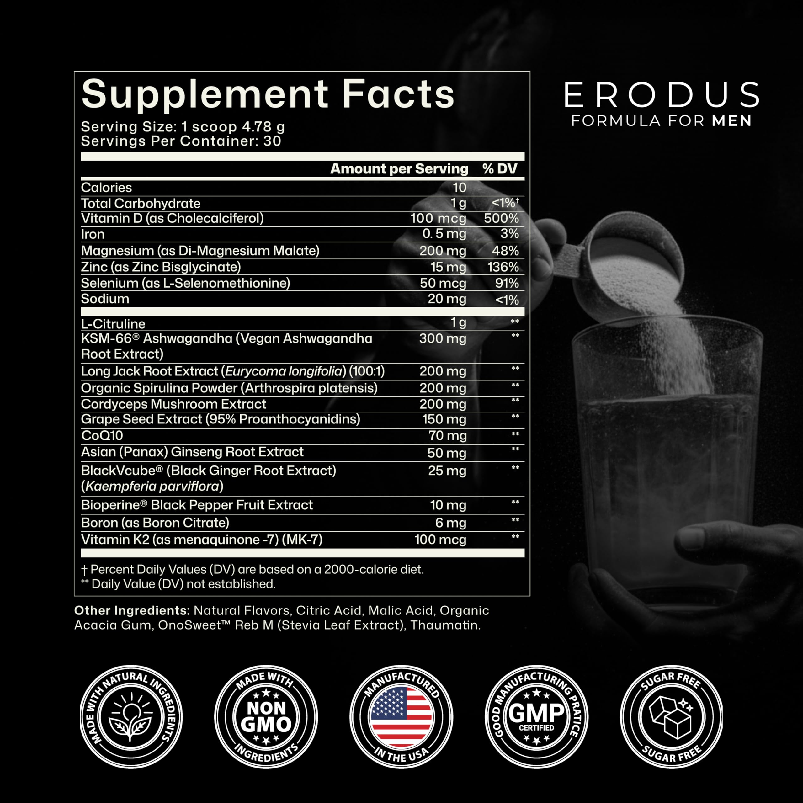 ERODUS Formula for Men - Advanced Testosterone Support Powder - Energy & Gym Supplement for Men - Supports Healthy Testosterone Levels & Physical Performance - with Ashwagandha (30 Day Supply) ERODUS buy supplements canada