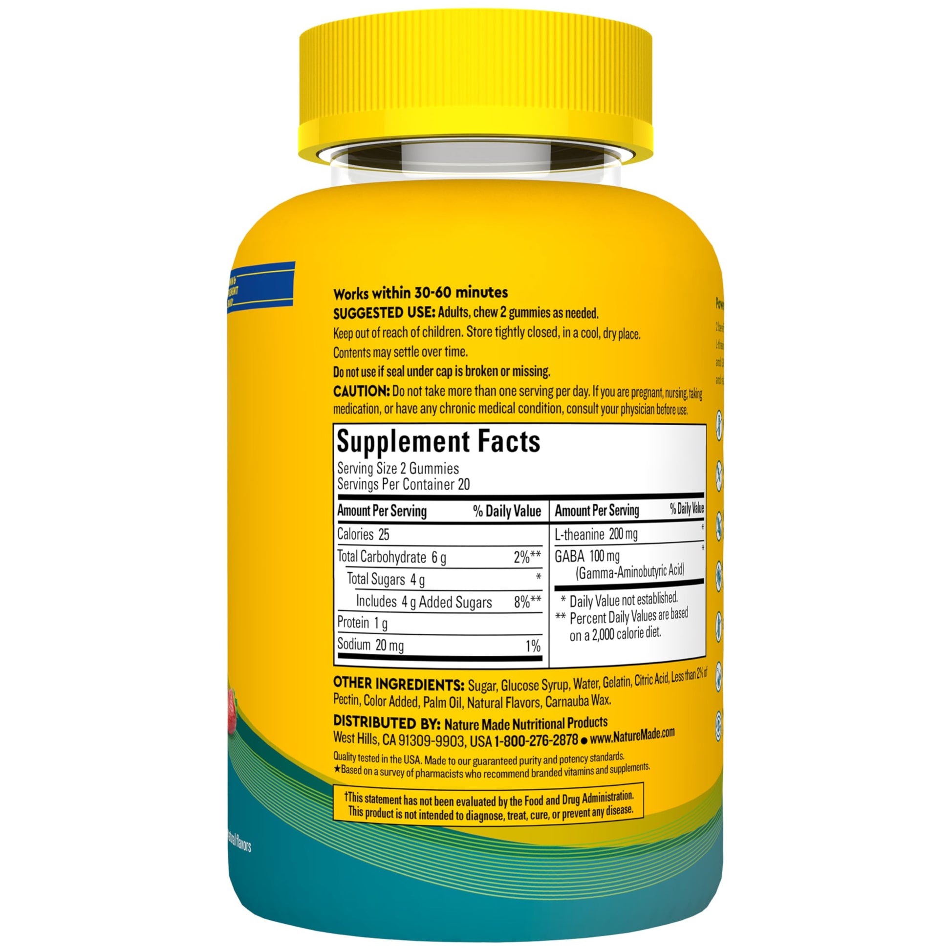 Nature Made Wellblends Stress Relief Gummies, L theanine 200mg to Help Reduce Stress, with GABA 100mg, Same Day Stress Support, 40 Strawberry Flavor Gummies Nature Made buy supplements canada