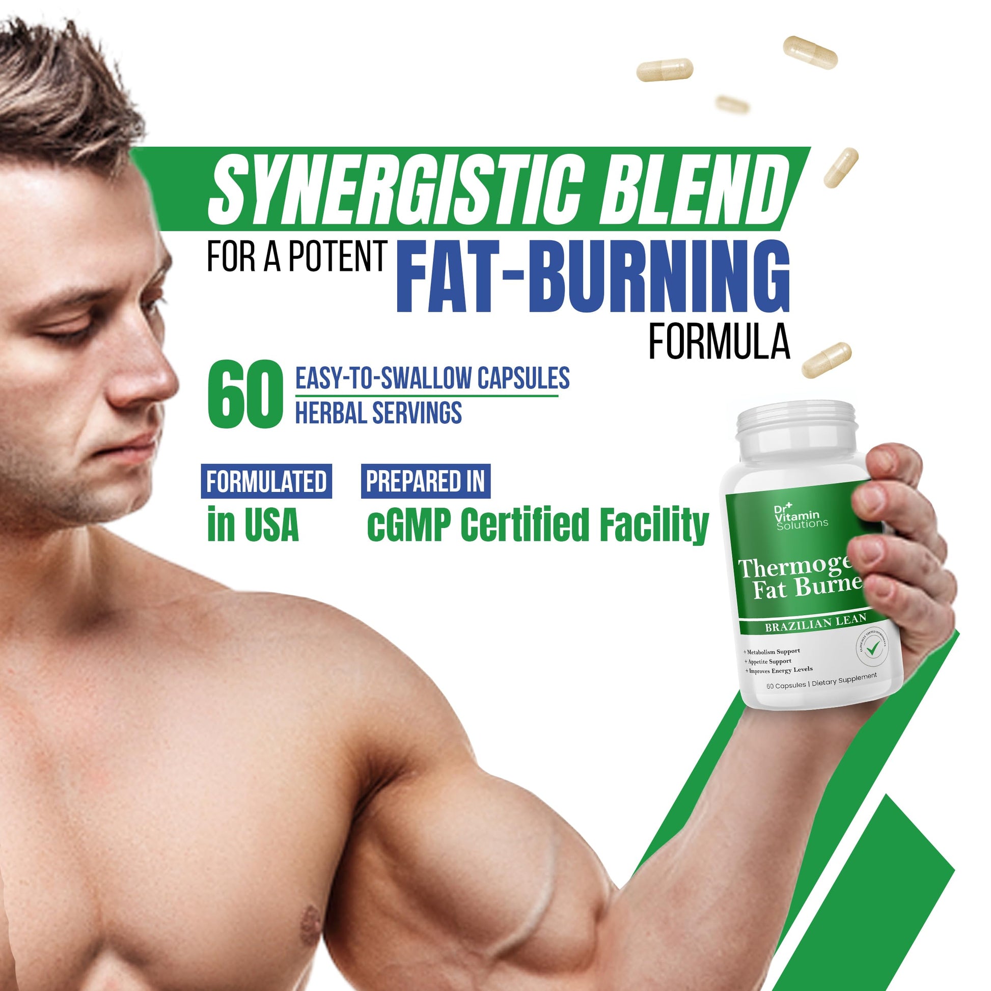 Thermogenic Fat Burner Brazilian Lean, Pills for Women, Waist Trimmer & Supplements for Bloating for Women & Men, 60 Capsules DR VITAMIN SOLUTIONS buy supplements canada