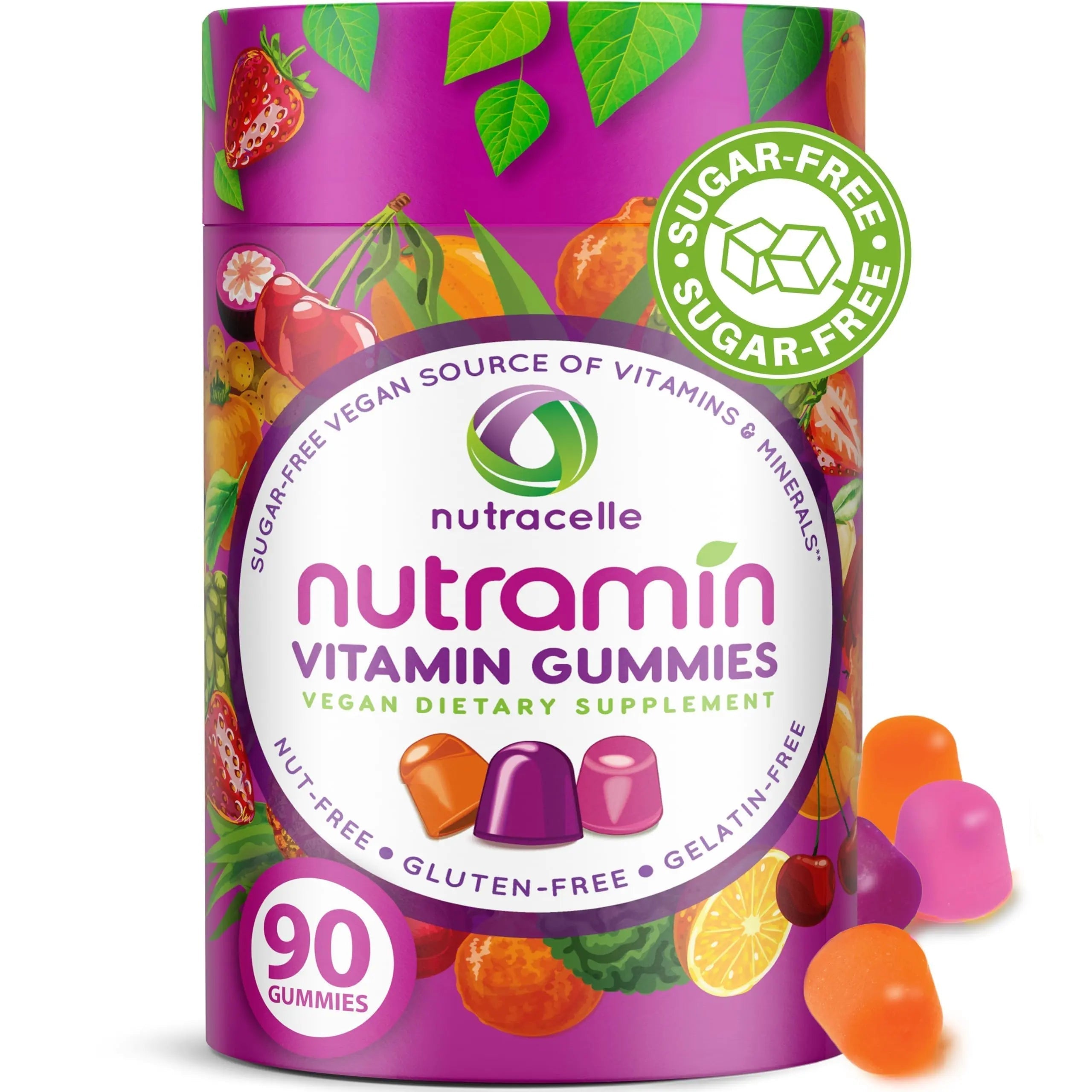 NUTRAMIN Daily Vegan Keto Multivitamin Gummies Non-GMO Natural Vitamin C, D + Zinc for Immunity, Plant-Based, Sugar-Free Nutracelle buy supplements canada