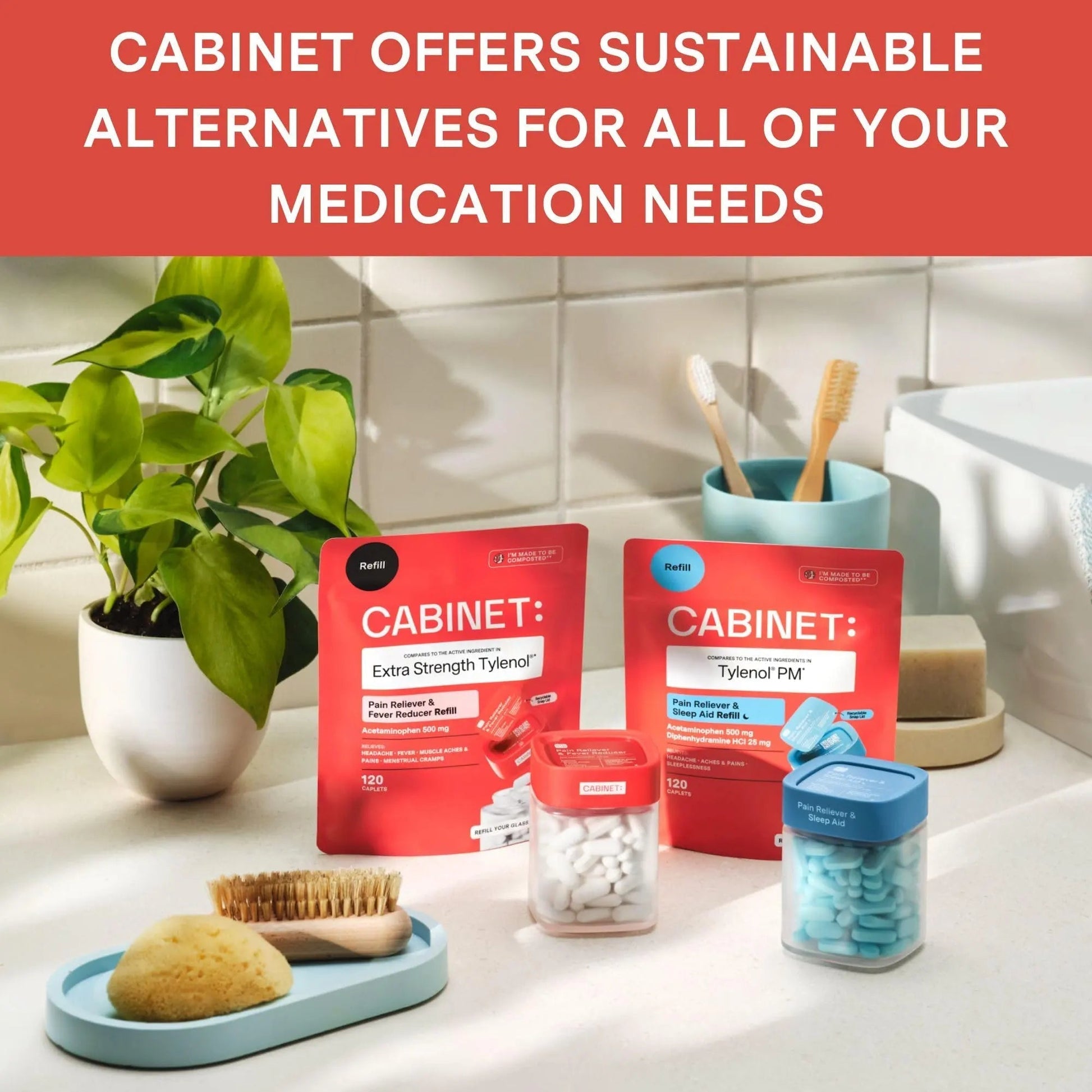 Cabinet: 500mg Acetaminophen for Headache Relief, Toothaches, Sore Throat, and Fever Reducer, 120 Tablets (Refill Pouch) Cabinet: buy supplements canada