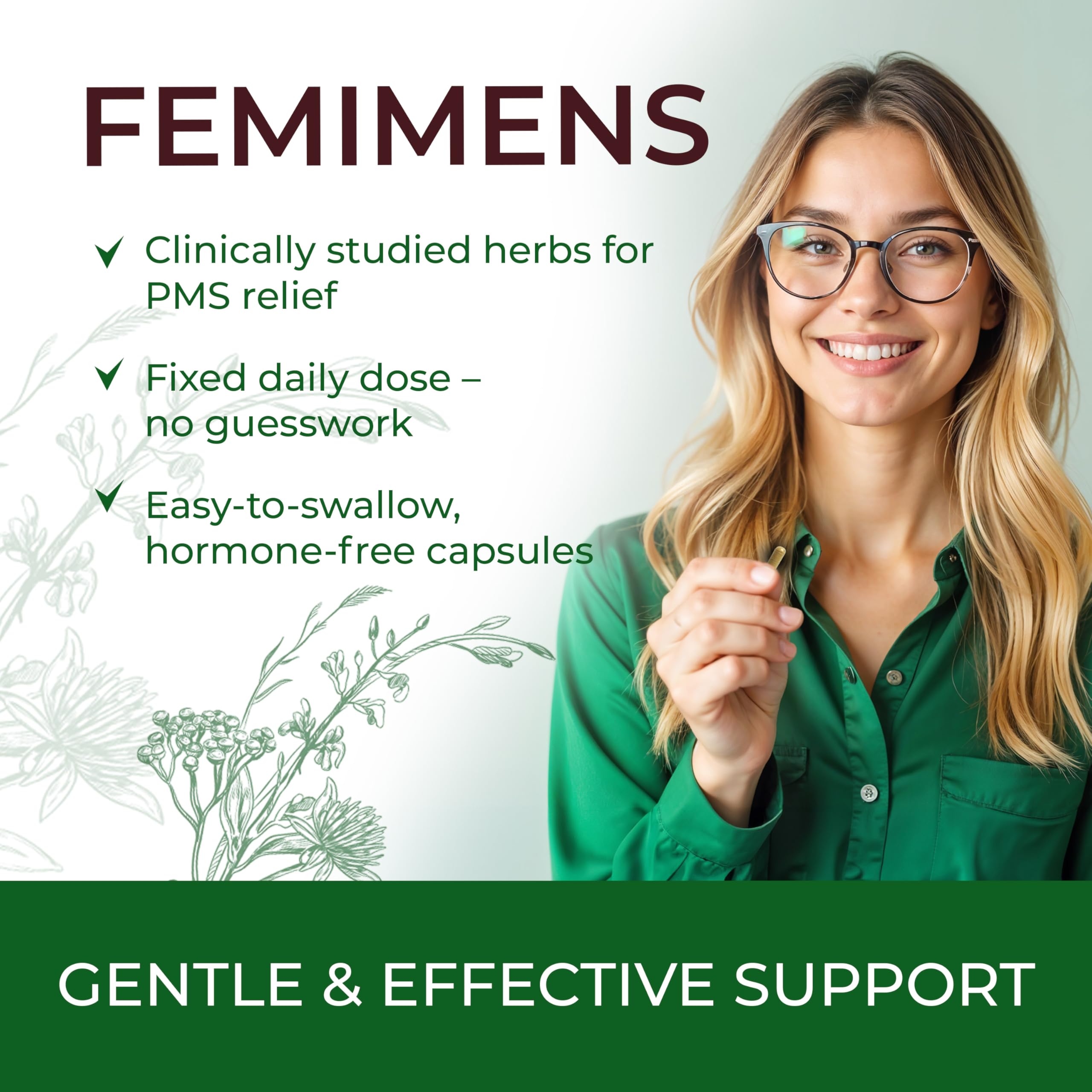 FEMIMENS – PMS Support Supplement for Women – PMS Relief for Women & Menstrual Cramp Relief – Hormonal Balance for Women – Chasteberry Vitex, Ashwagandha, Ginger, Fenugreek – 120 Vegan Capsules Ananta Medicare USA buy supplements canada