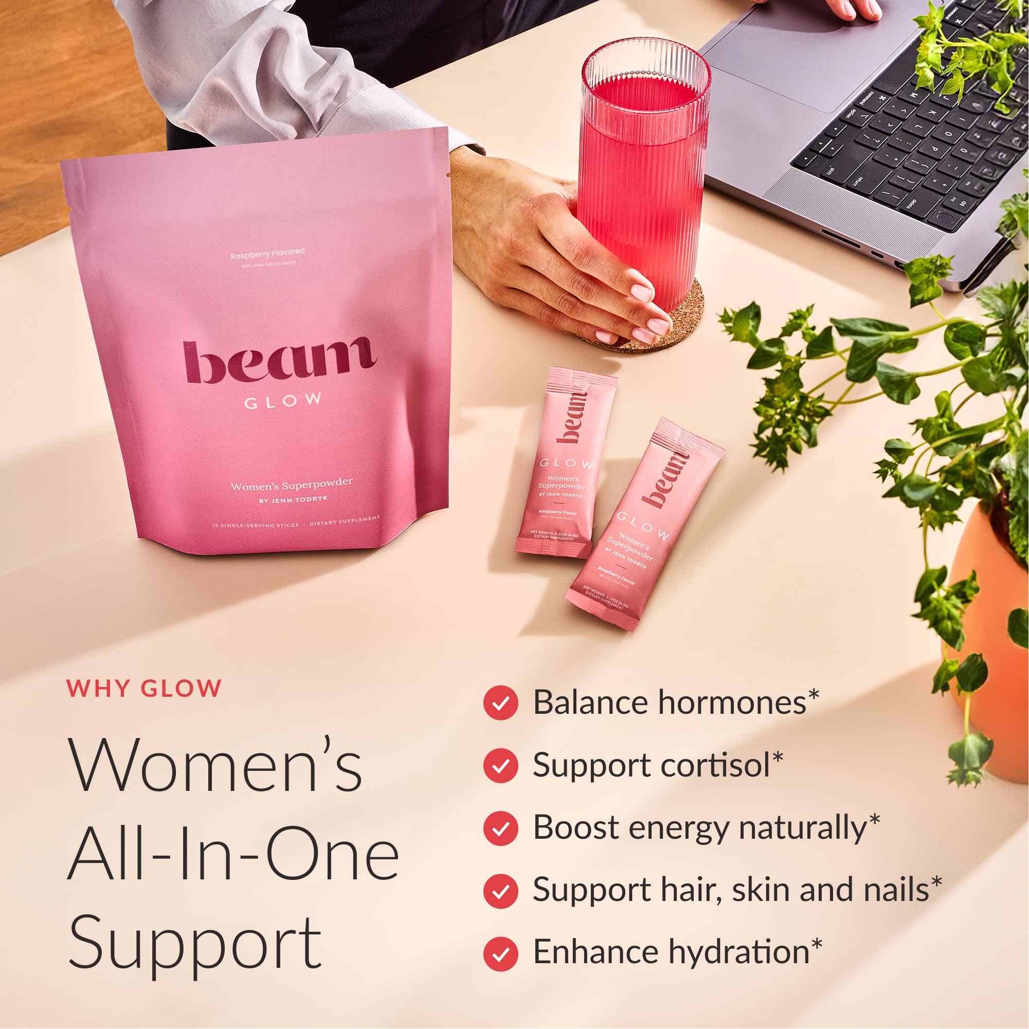 Beam Glow Hormone Balance Supplement for Women – Cortisol Supplement for Women, PMS Relief Supplement, Perimenopause & PCOS Support, Womens Vitamins, Thyroid Support with Ashwagandha & Selenium Beam buy supplements canada