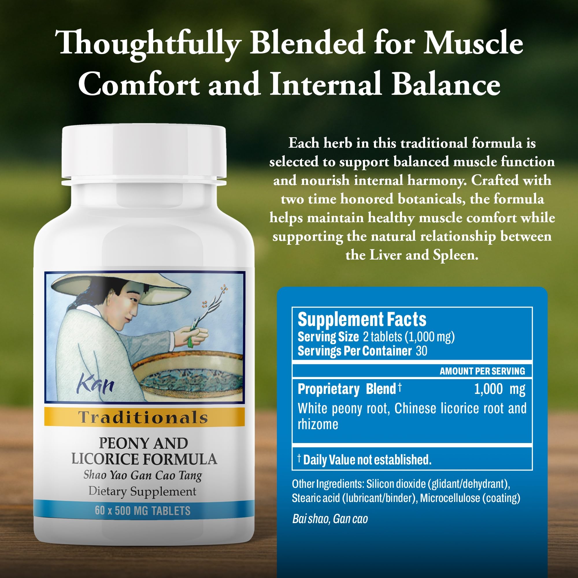Kan Herbs Company Peony & Licorice Formula Tablets – Traditional Chinese Herbal Blend with White Peony Root & Chinese Licorice to Support Liver Balance, Muscle Comfort & Digestive Harmony, 60 Tablets Kan Herb buy supplements canada