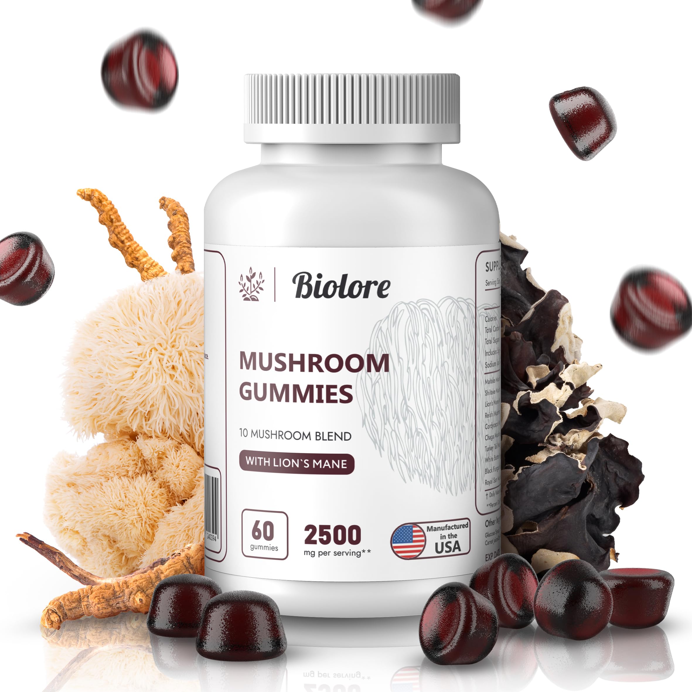 Biolore Mushroom Complex Gummies: 10 Powerful Mushrooms with Chaga, Lions Mane Biolore buy supplements canada