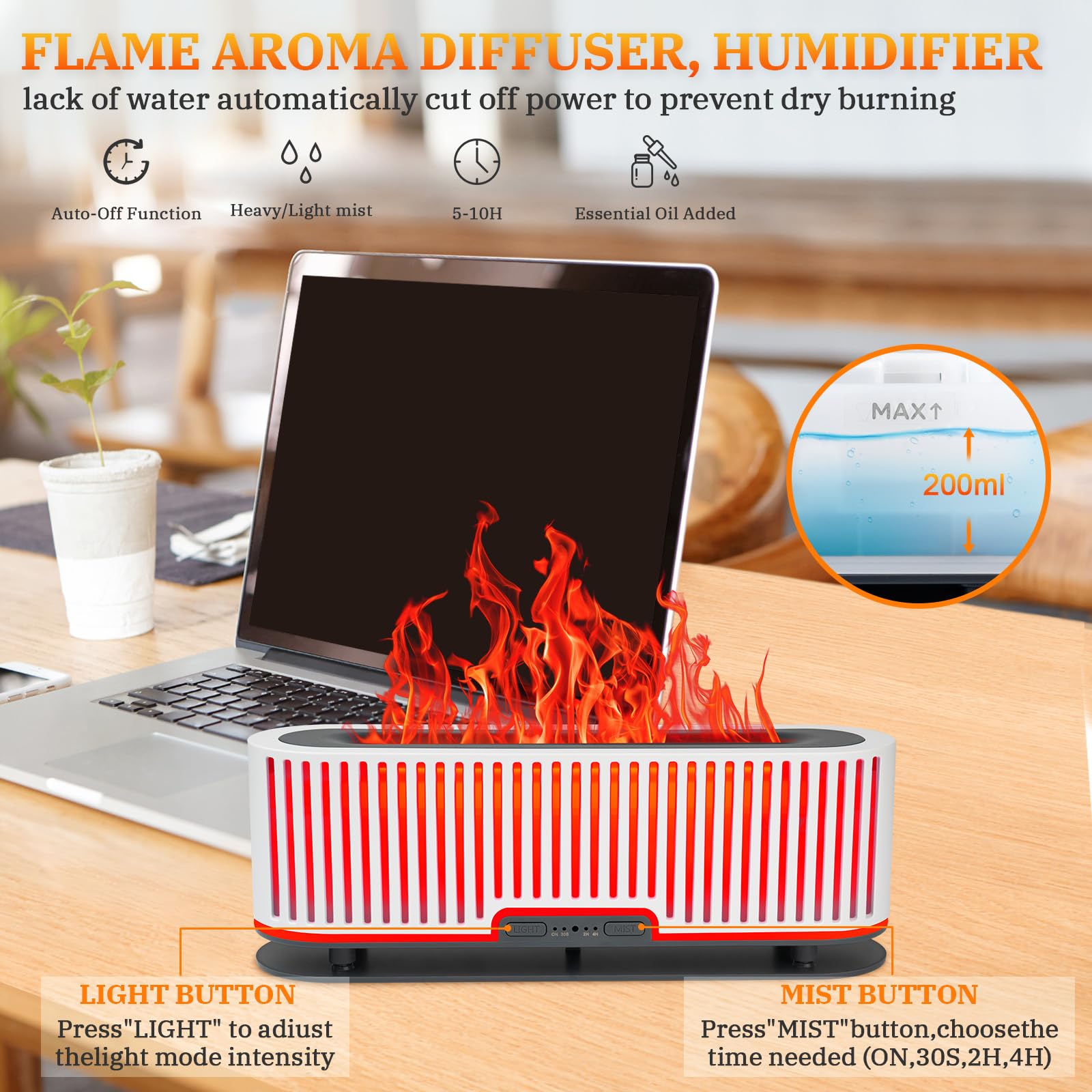 Comfynest Colorful Flame Air Aroma Diffuser Humidifier 7 Flame Colors,200ml Essential Oil Comfynest buy supplements canada