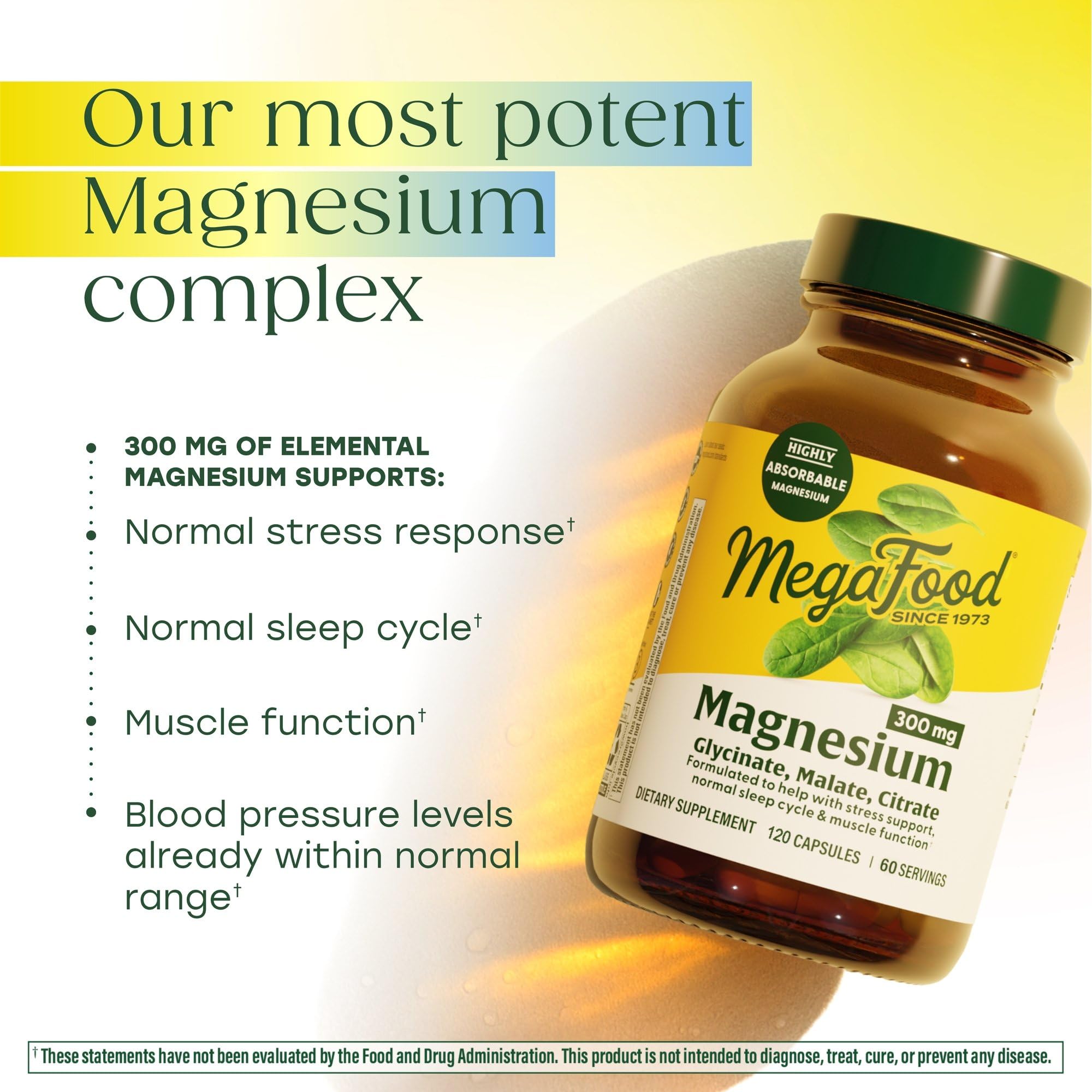 MegaFood Magnesium Glycinate, Citrate, Malate 300mg Supplement - Highly Absorbable Blend to Support Heart, Nerve Health & Relaxation, Triple Magnesium Complex Supplement, 60 Capsules (30 Servings) MegaFood buy supplements canada