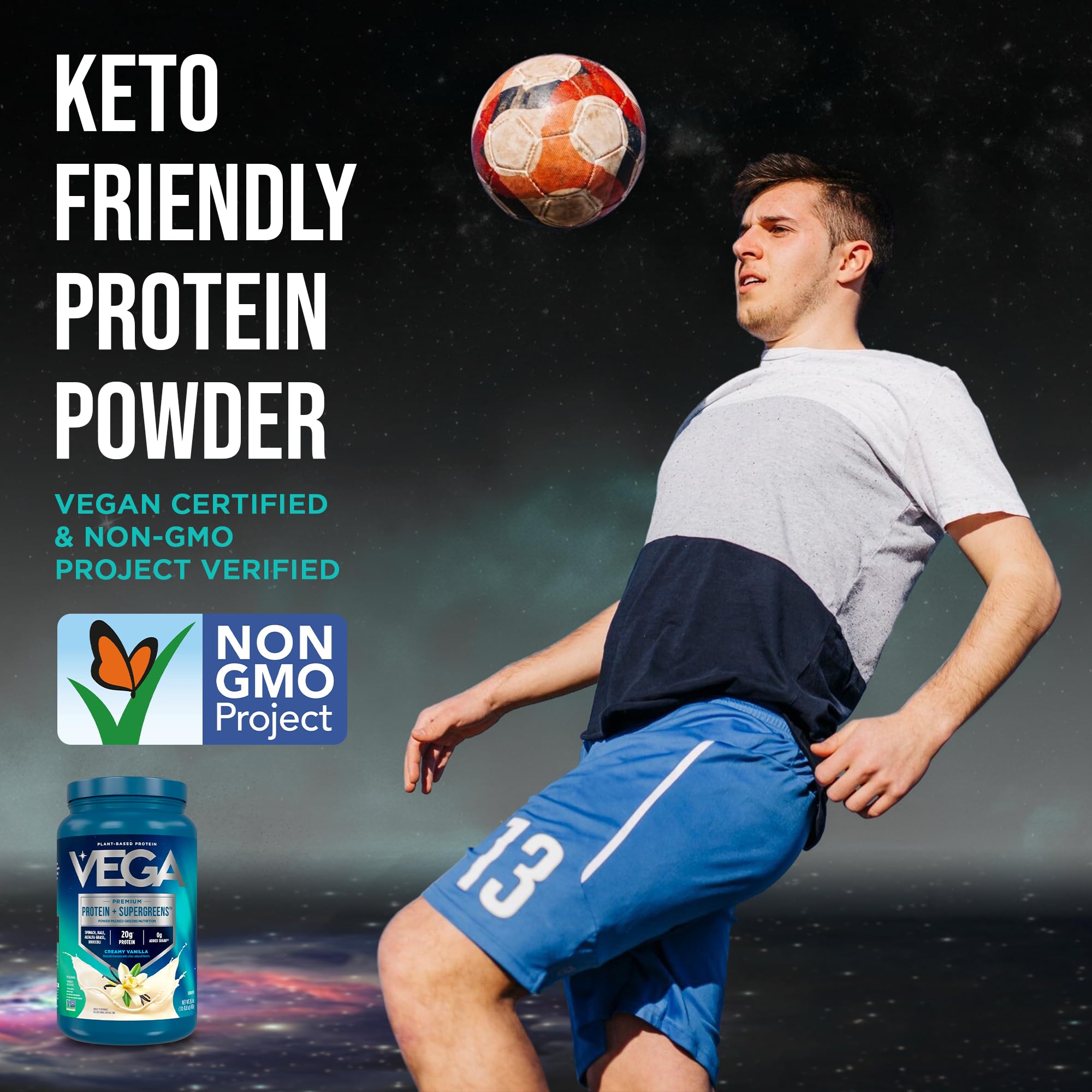 Vega Premium Protein + Supergreens, Creamy Vanilla – 20g Vegan Protein, Dairy & Gluten Free, 26.9 oz (25 Servings) Vega buy supplements canada